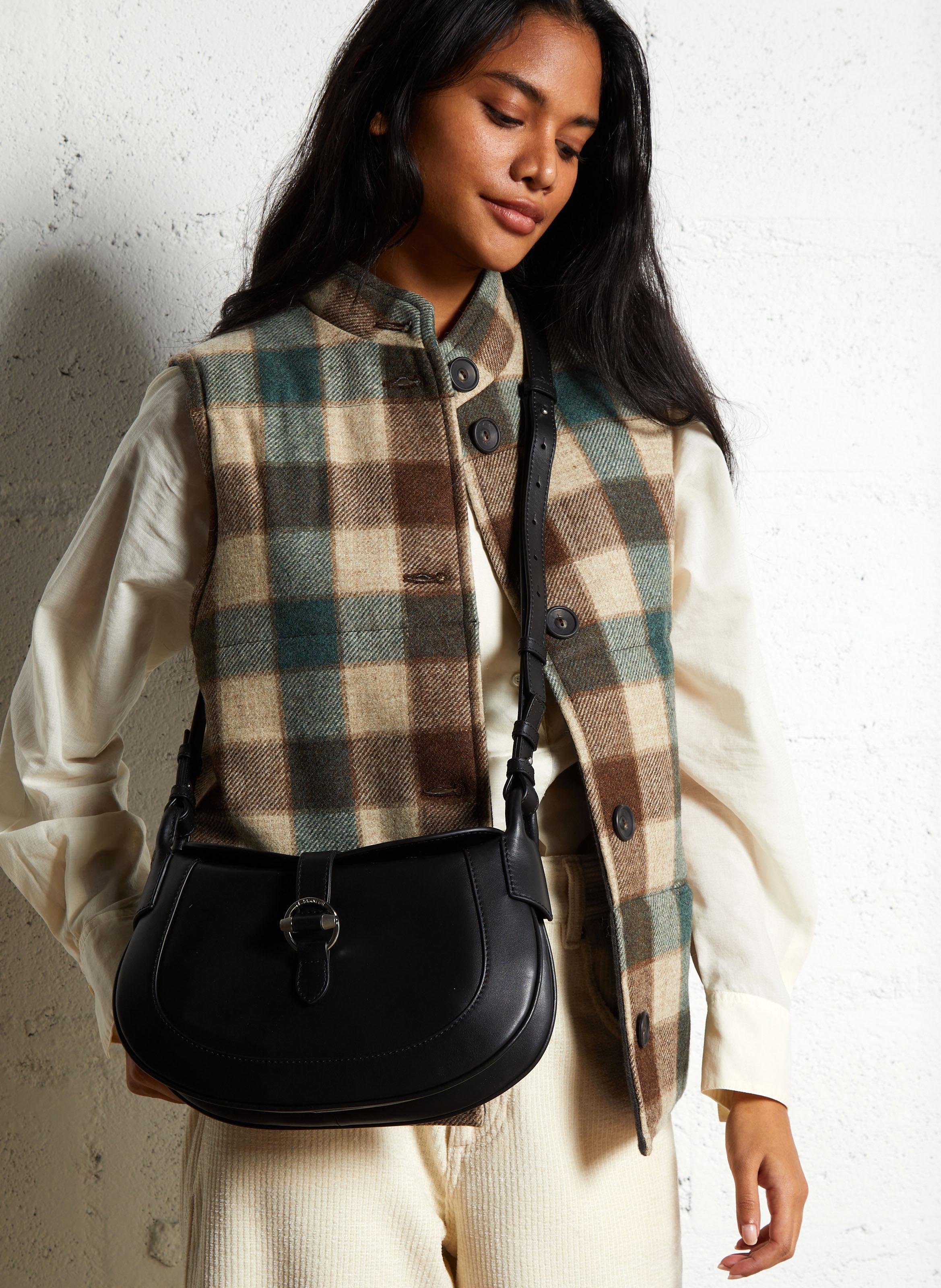 Petit sac bandoulière en cuir  Noir