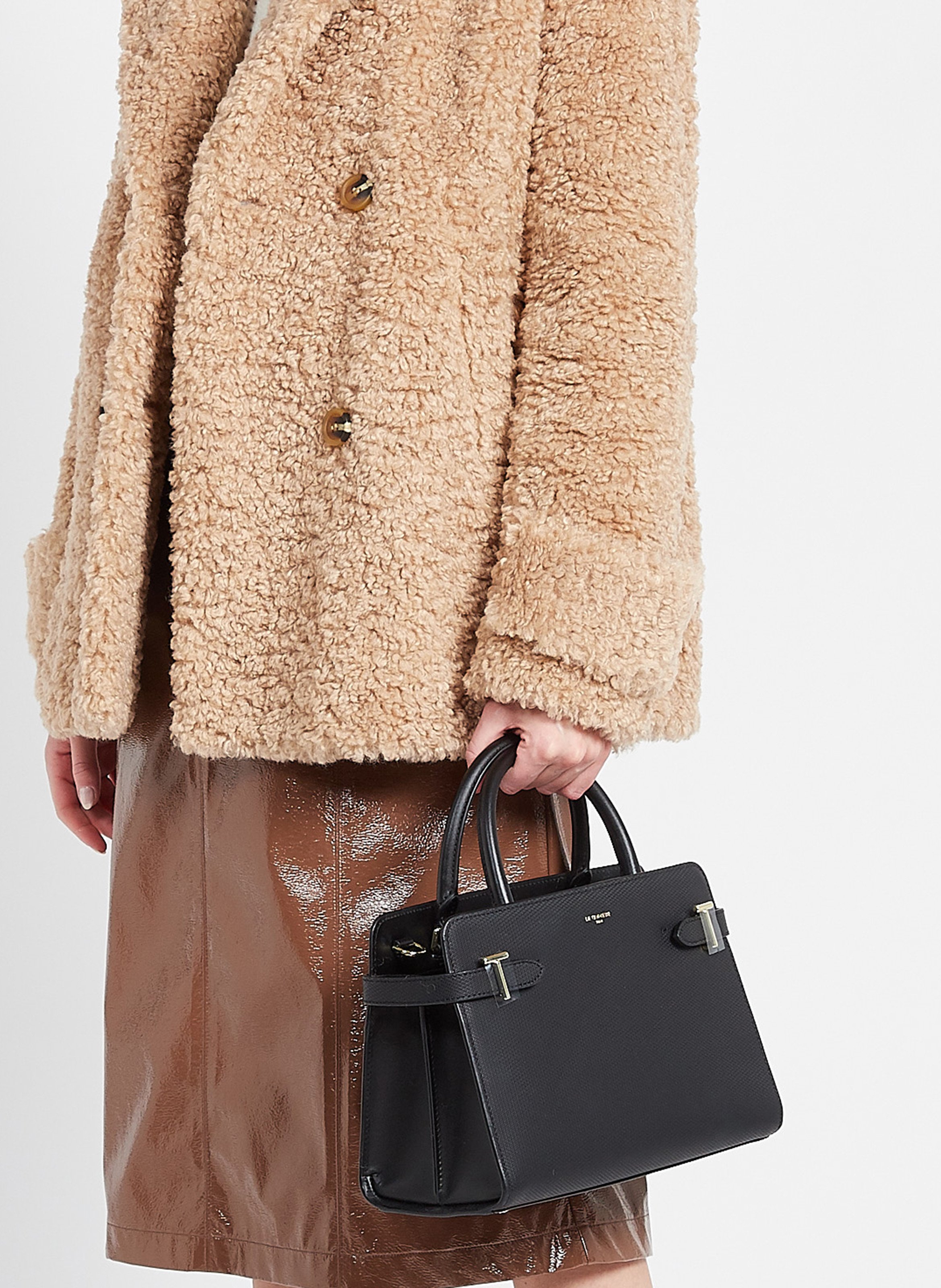 Leather handbag LE TANNEUR Black