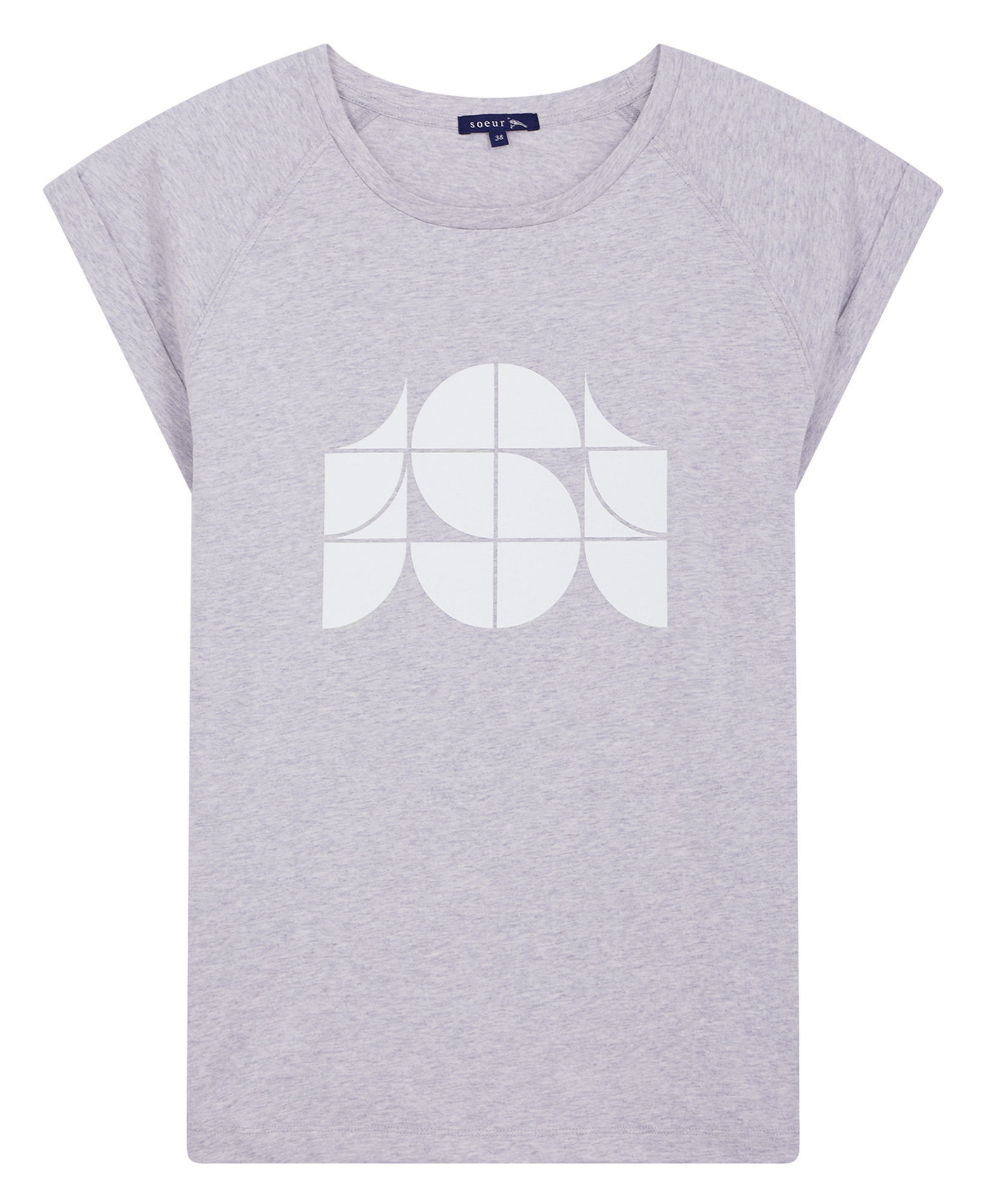 Katoenen T-shirt met ronde hals SOEUR Grijs