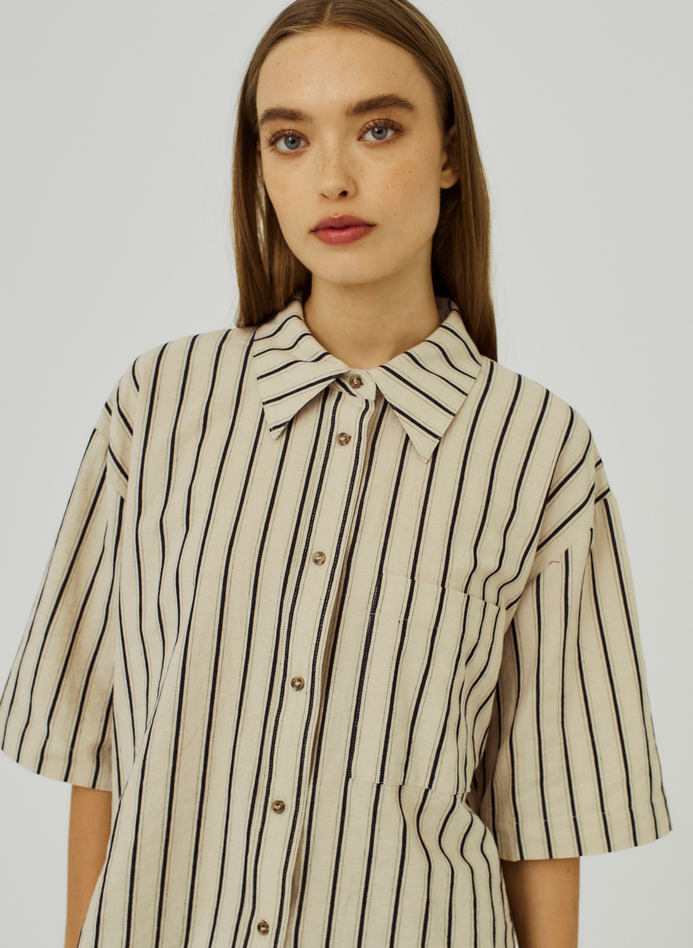 Short-sleeved striped shirt NORR Black