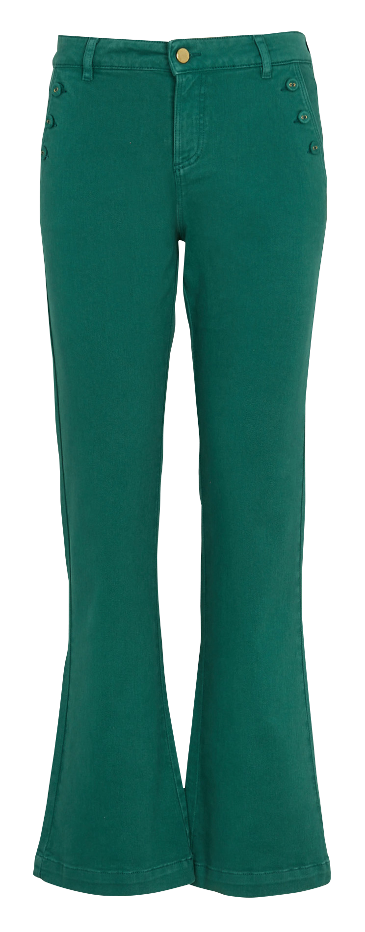 Cotton-blend bootcut jeans I CODE Green