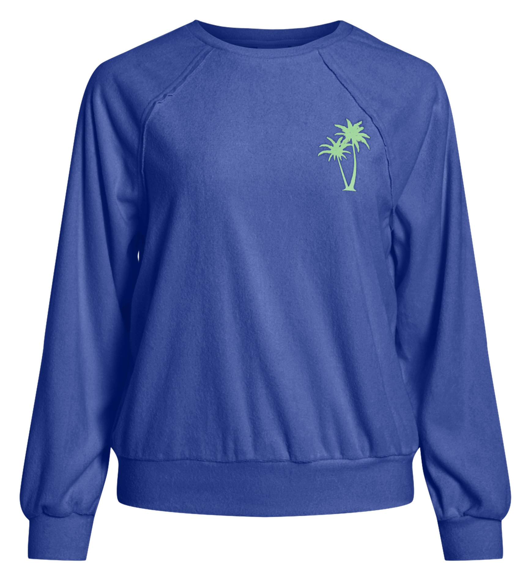 Sweat col rond en coton élangé VILA Bleu