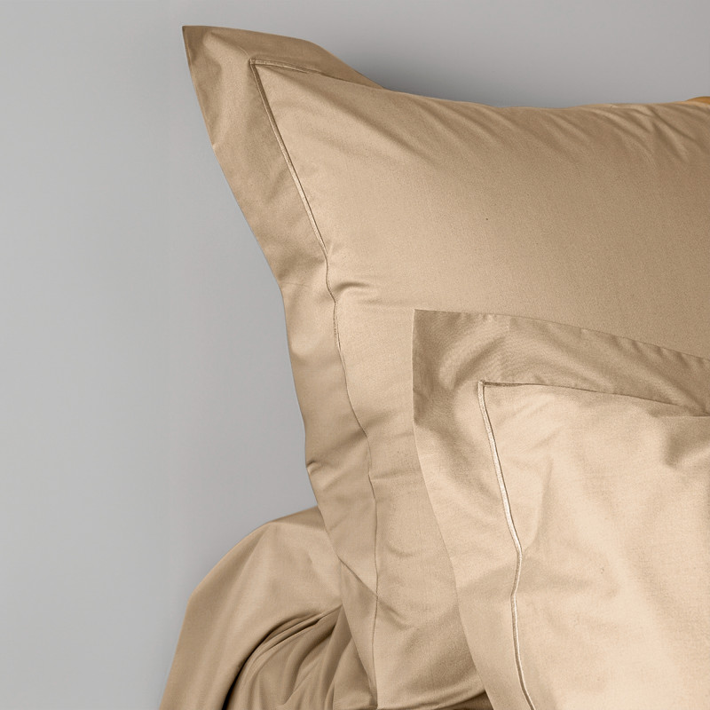 Cotton percale pillow case COTON PUR Beige