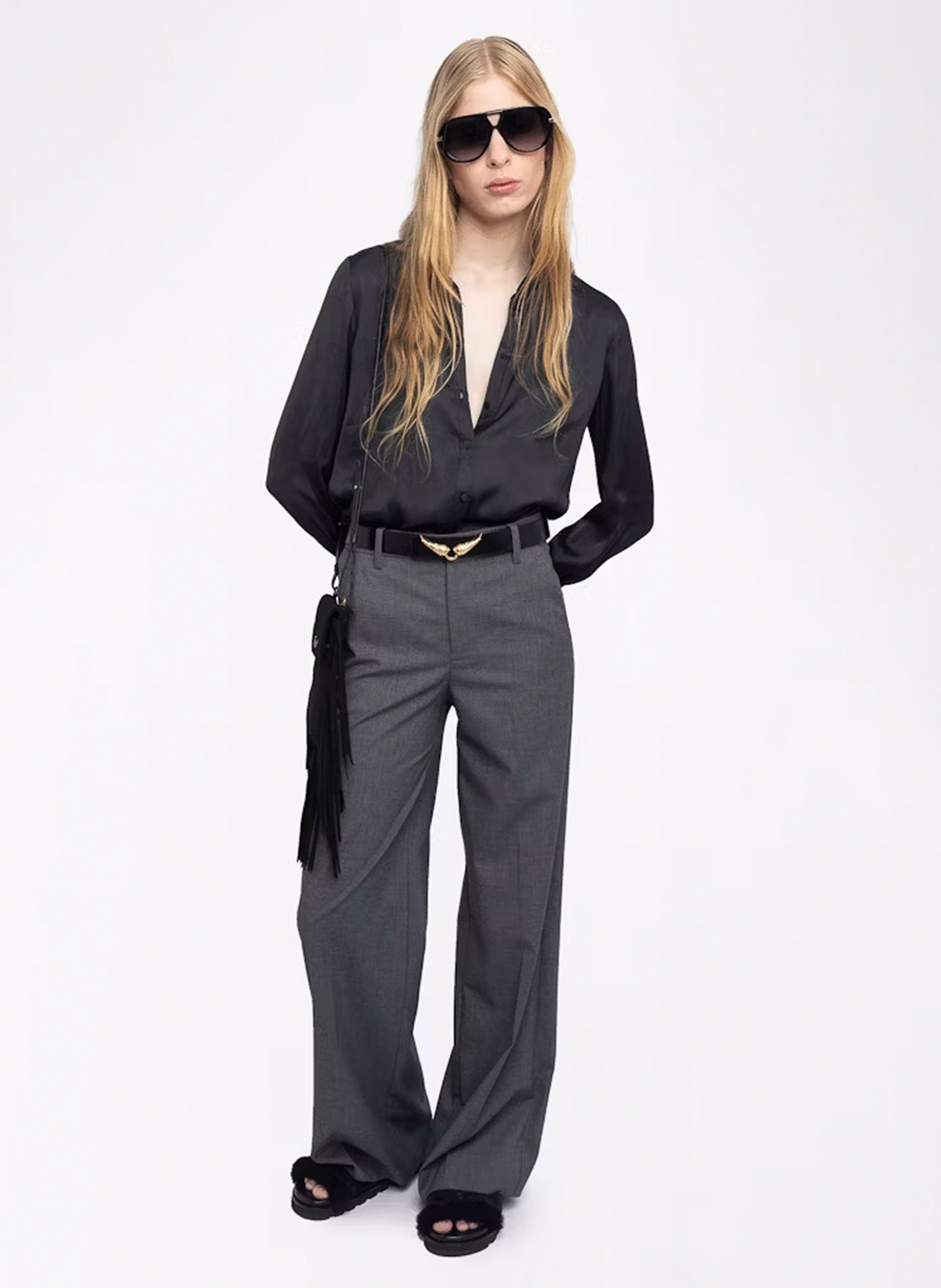 Mules en cuir velours ZADIG&VOLTAIRE Noir