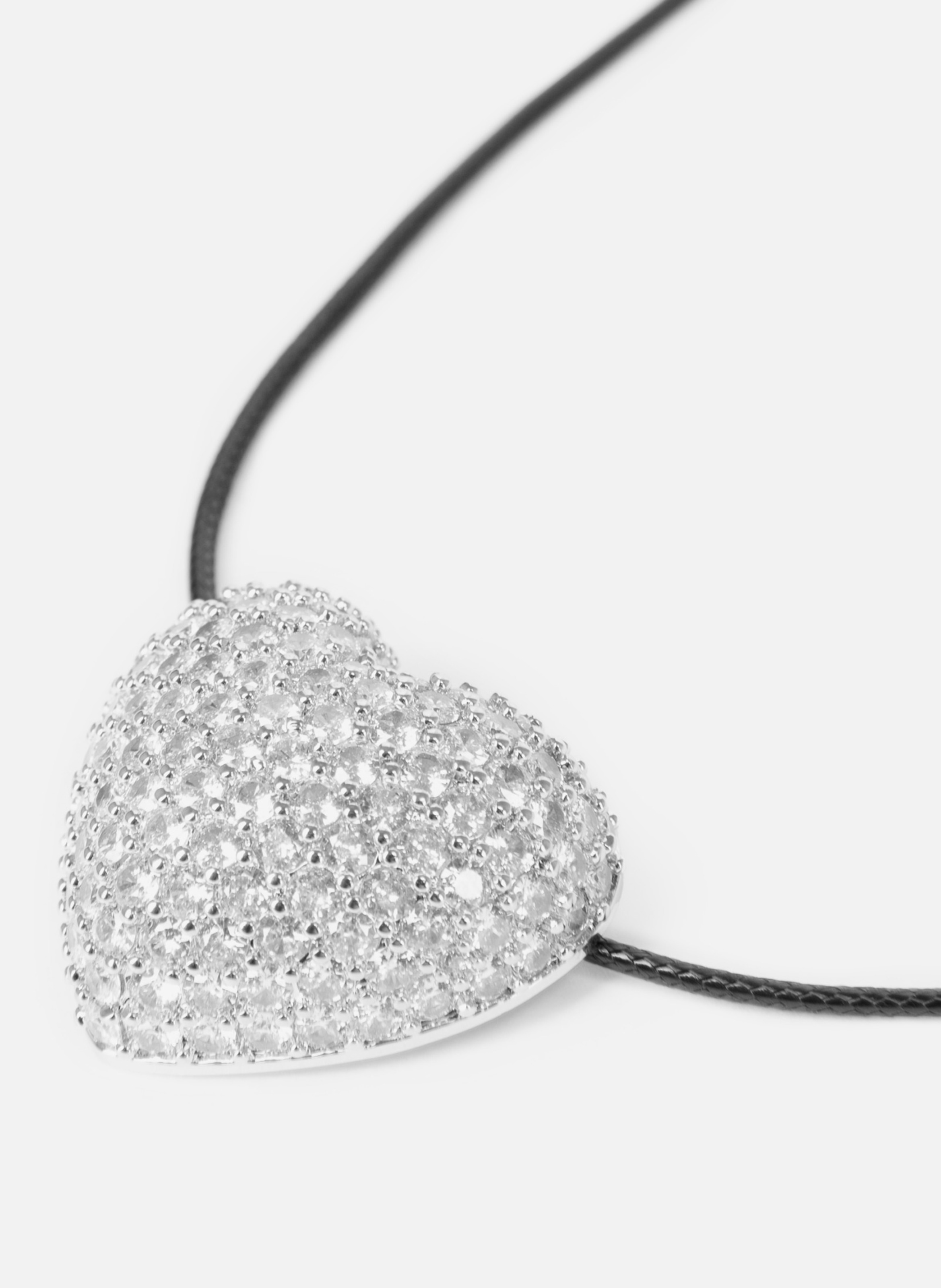 Heart-shaped rhinestone pendant necklace THE KOOPLES Grey