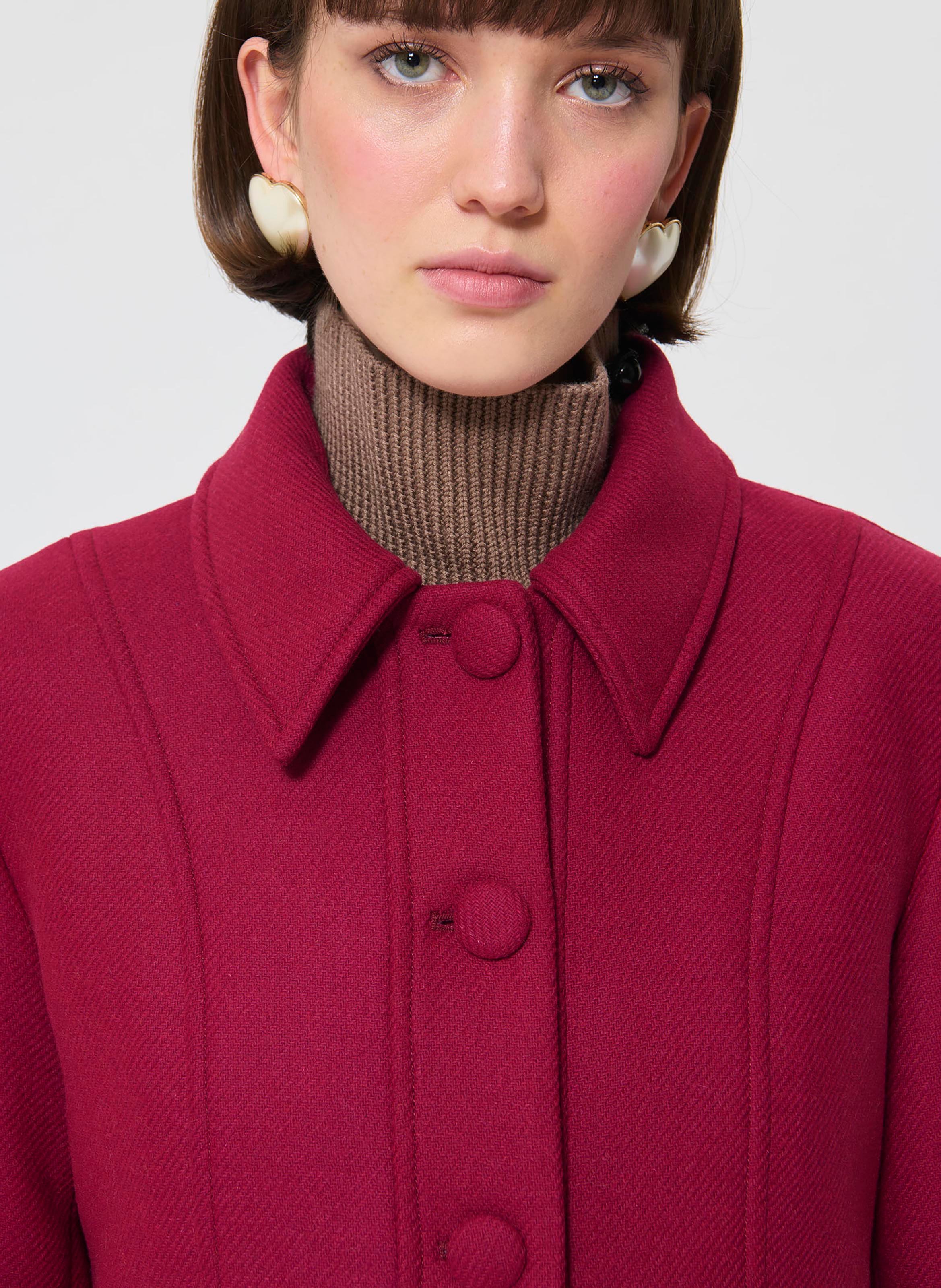 Straight wool-blend coat with classic collar TARA JARMON Red