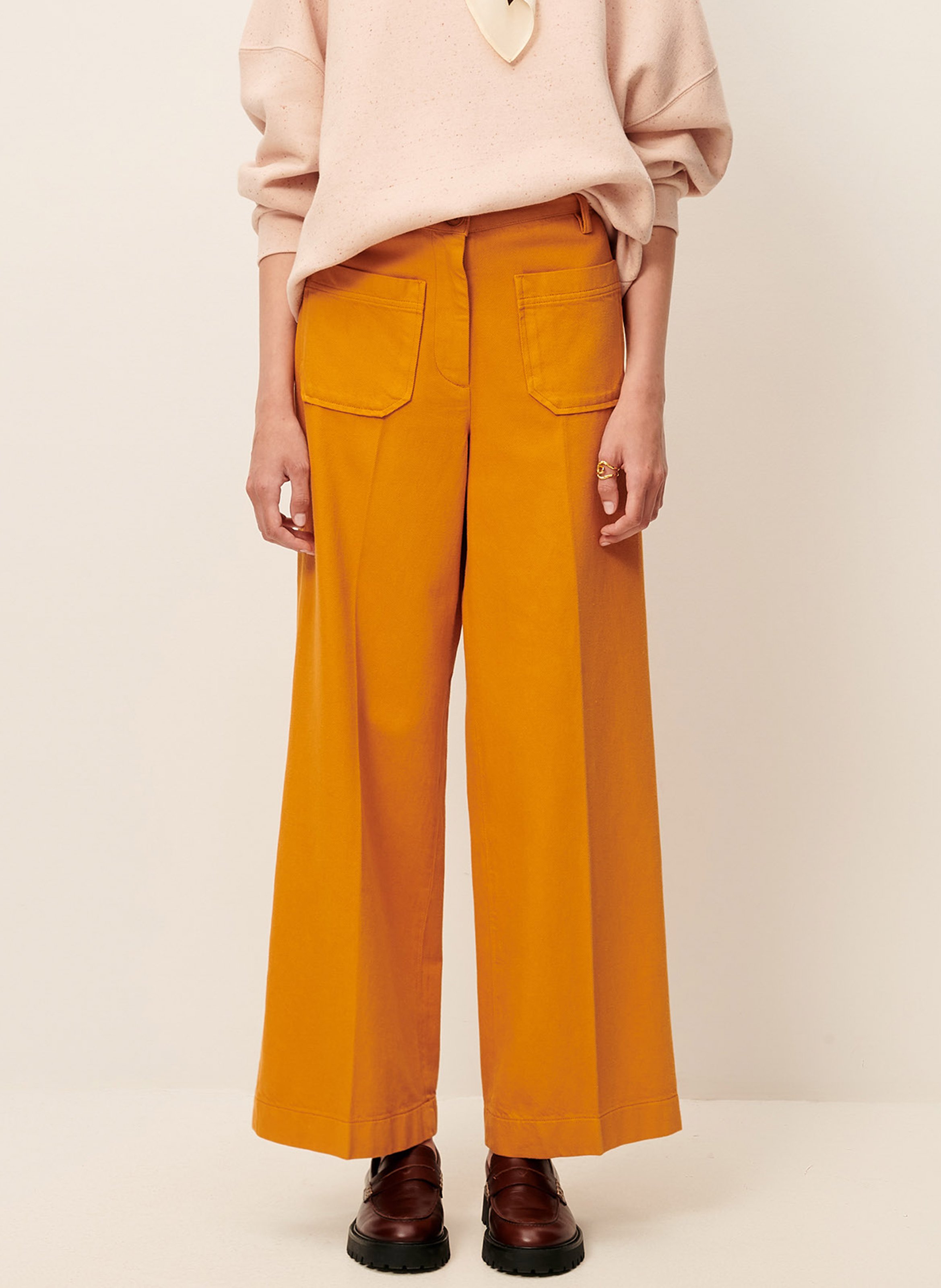 High-rise straight cotton jeans SESSUN