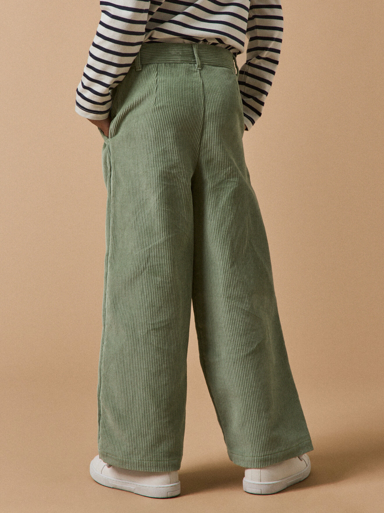 Flared velvet pants CYRILLUS Green