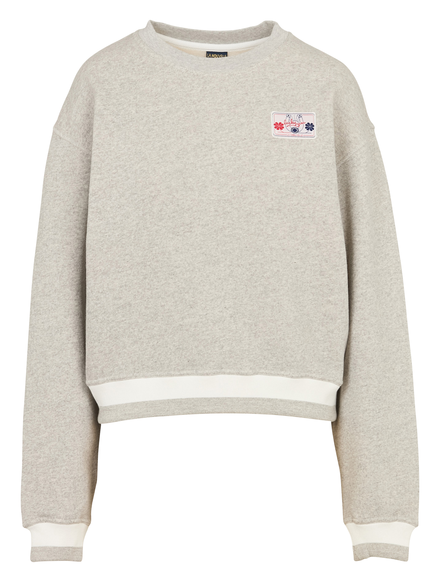Sweat ample col rond en coton mélangé LA NOUVELLE Beige