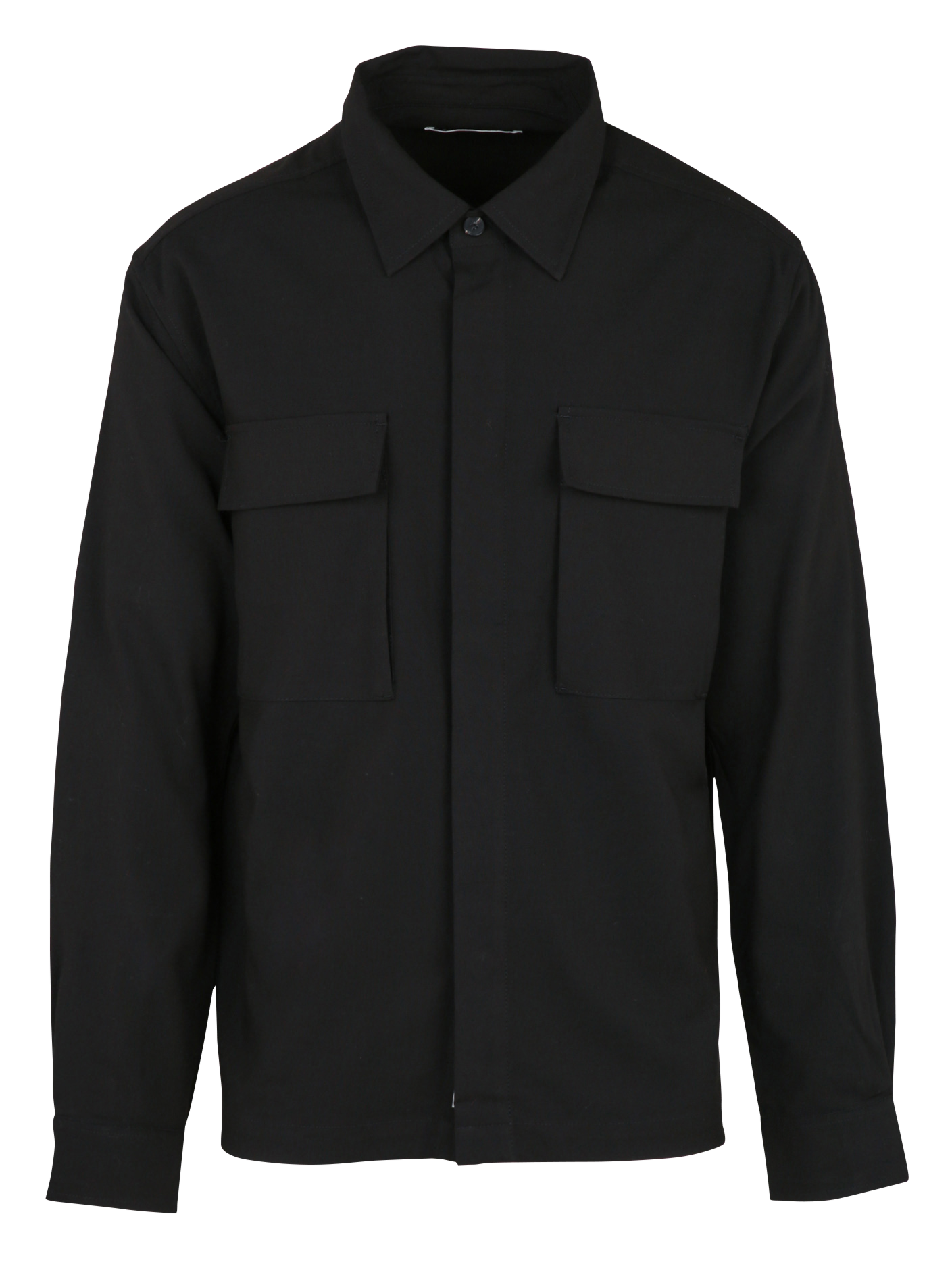 Flowy solid long-sleeve shirt MINIMUM Black
