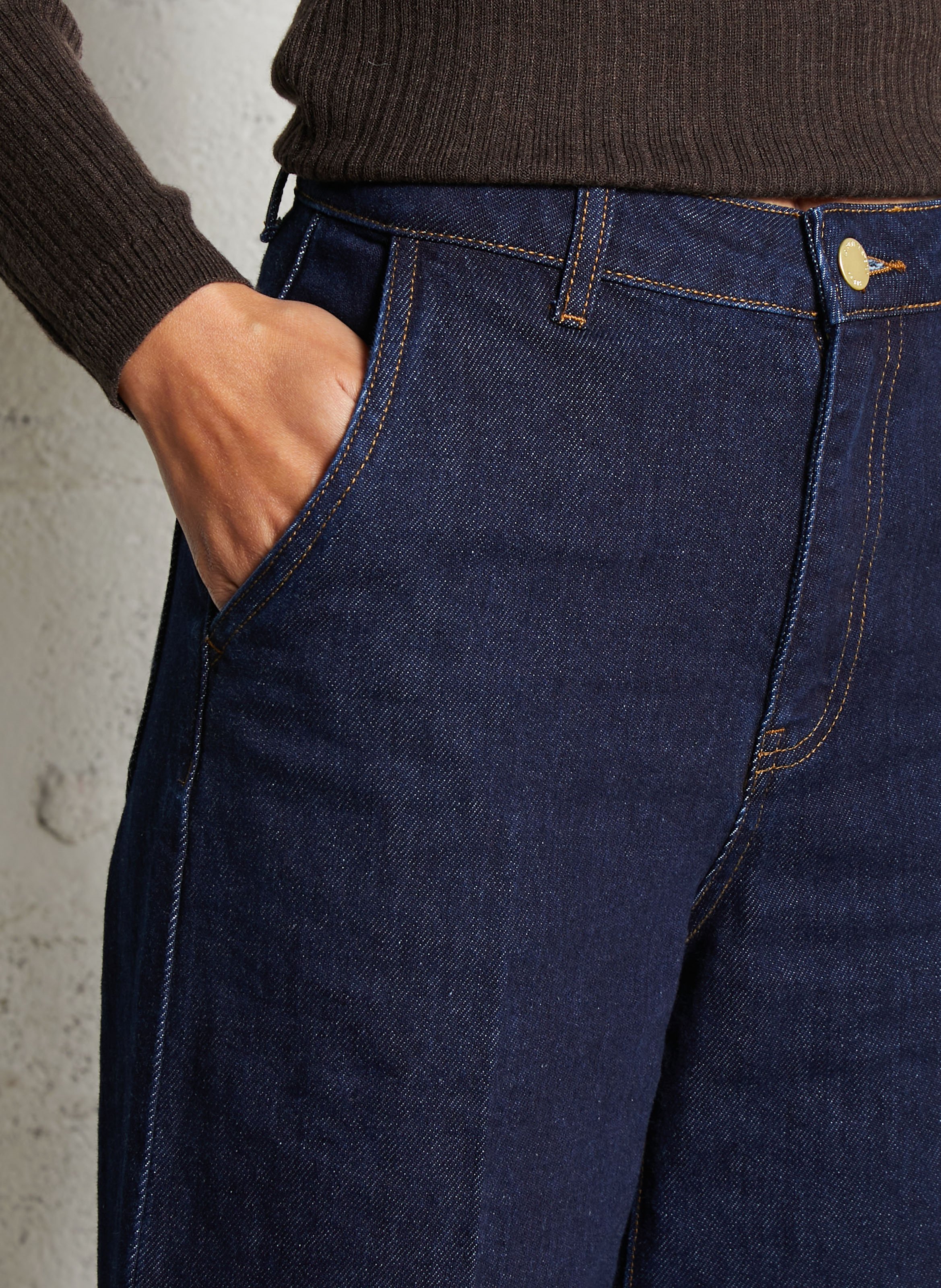 Jean large taille haute en coton mélangé LA PETITE ETOILE Bleu