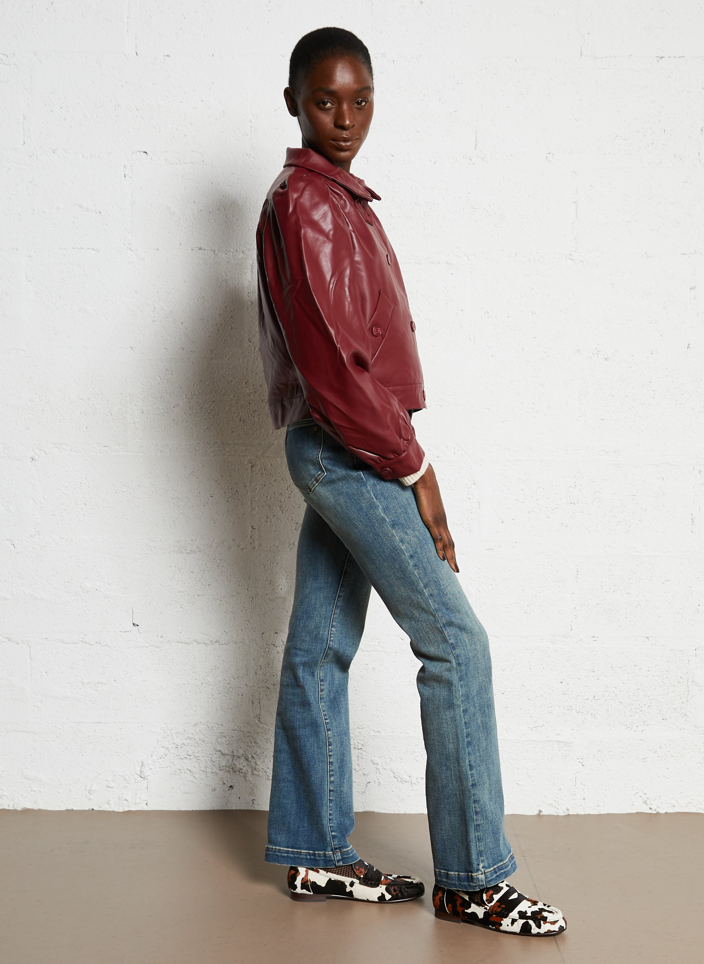 Mocassins imprimés en cuir  BIBI LOU Noir