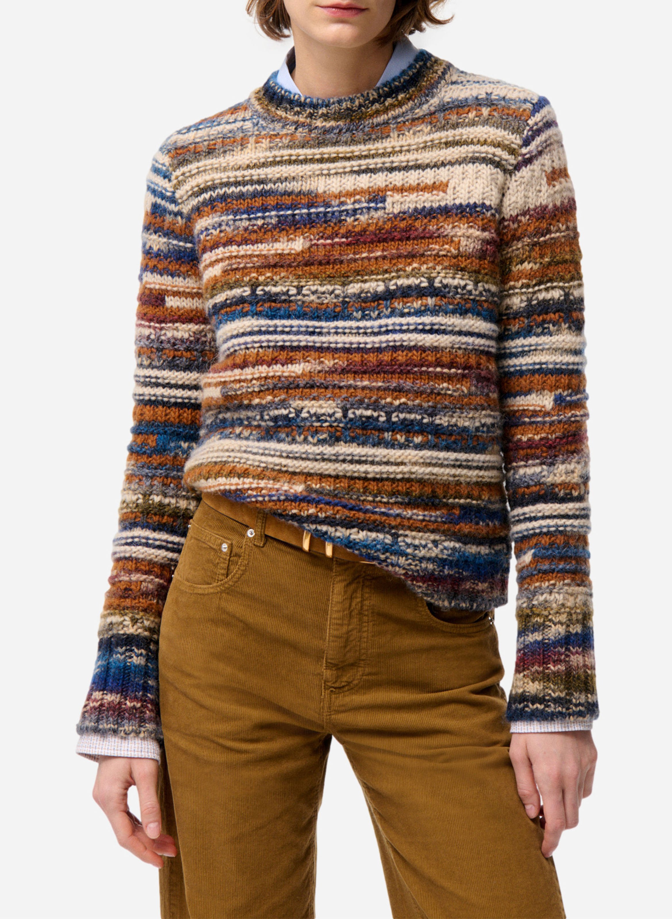 Effen trui van wolmix met lange mouwen en kant VANESSA BRUNO Veelkleurig