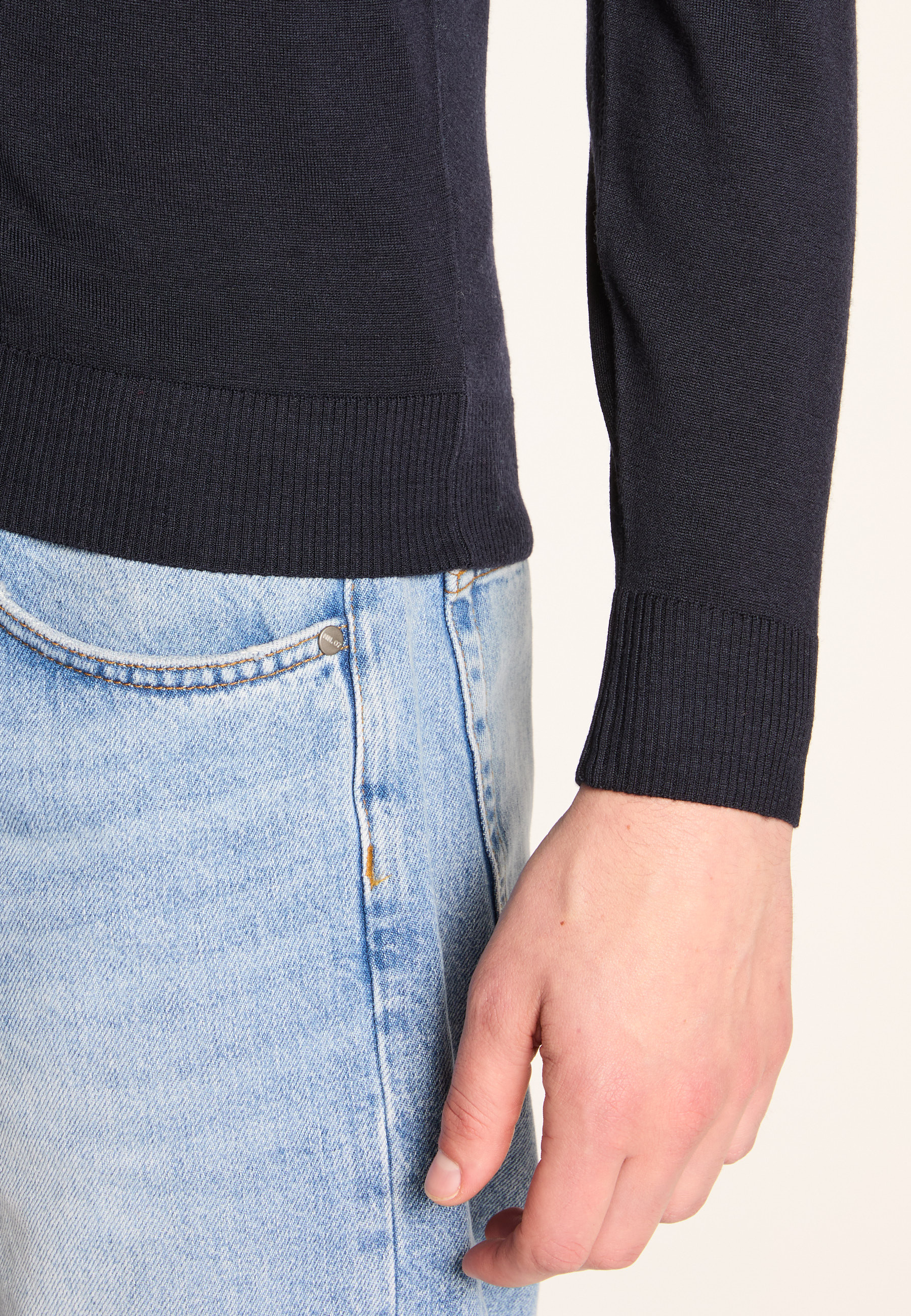 Merino wool cardigan MAISON MONTAGUT Blue