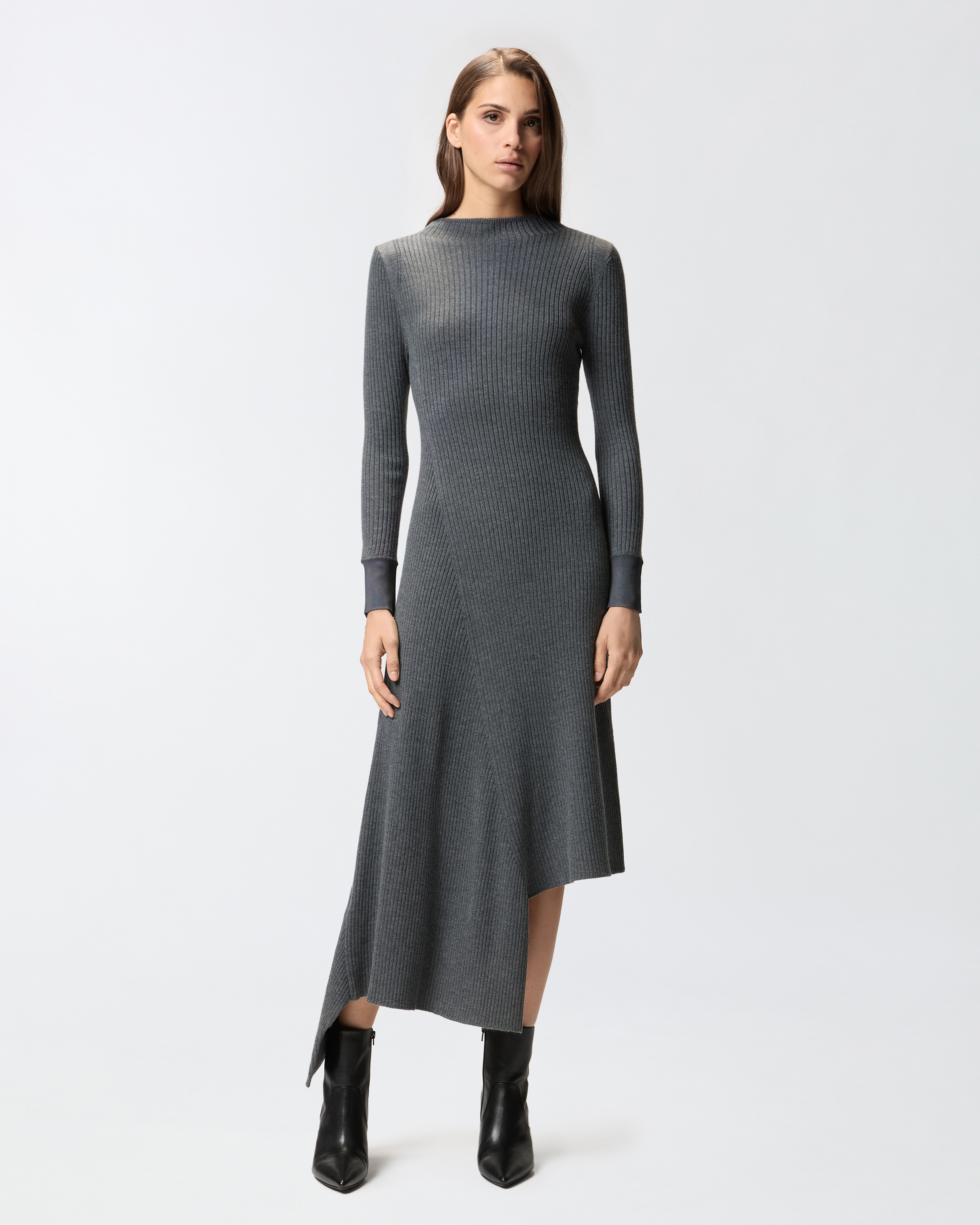 Ribbed Knit Dress PINKO Grey