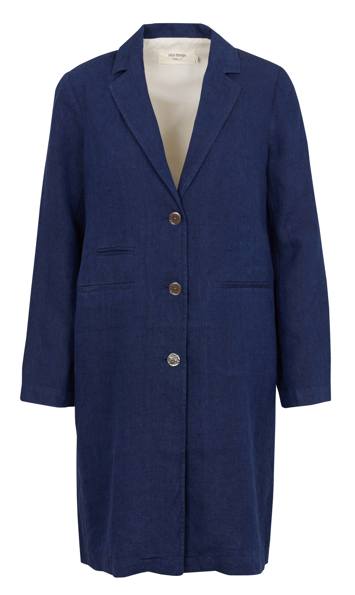 Robe courte col tailleur en lin NICE THINGS Bleu