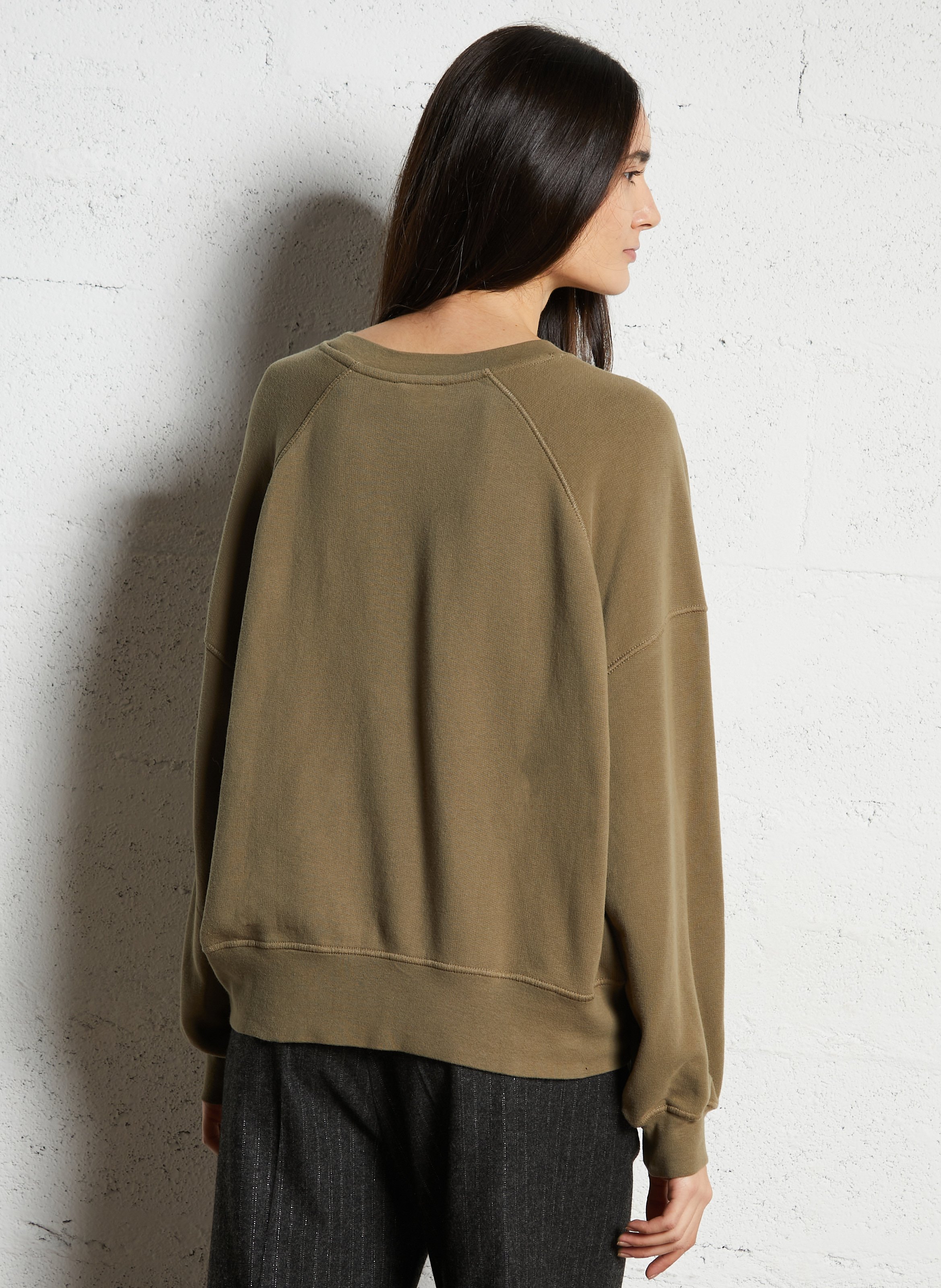 Sweat oversize col rond en coton mélangé AMERICAN VINTAGE Vert
