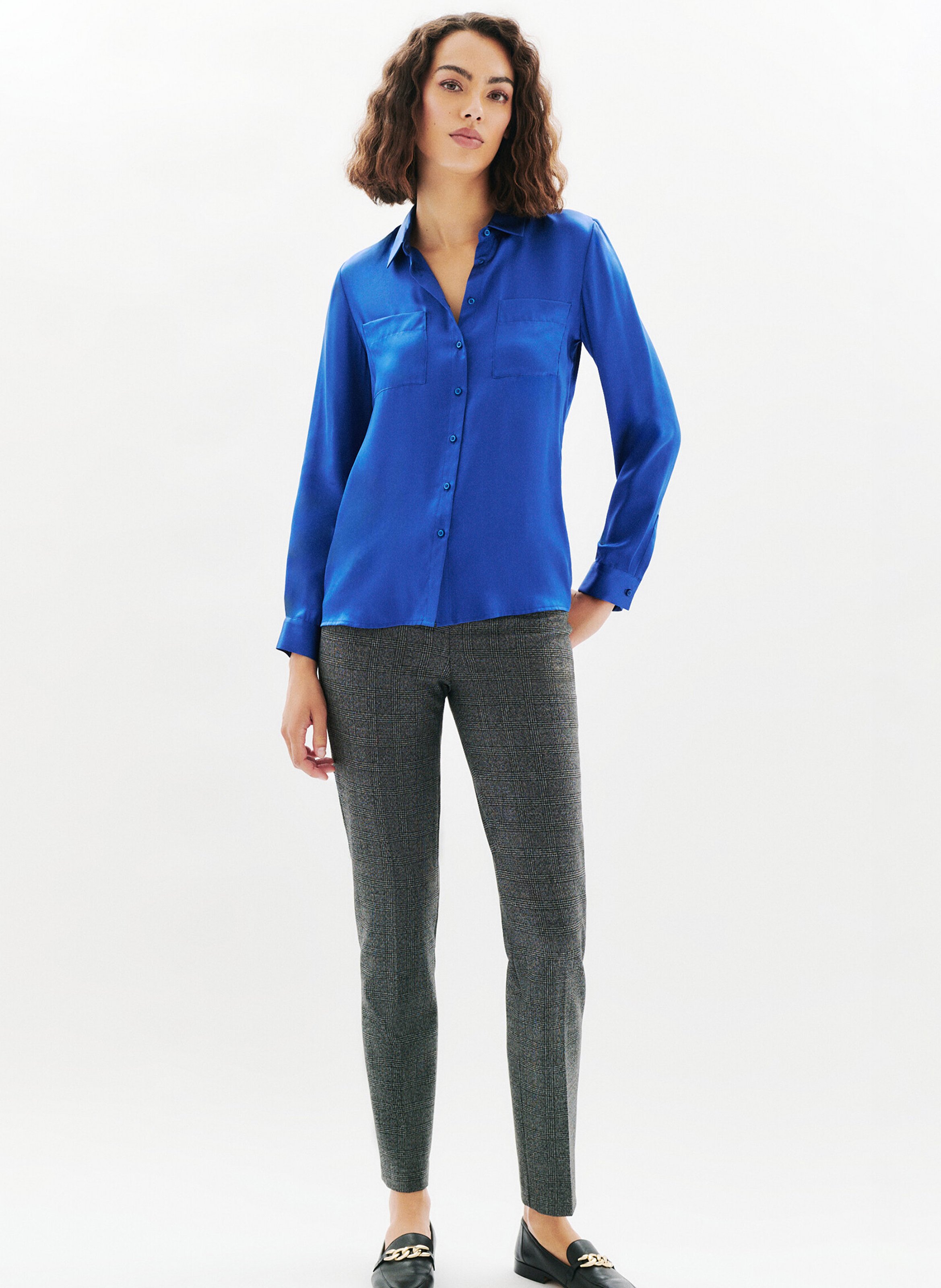 Silk shirt with classic collar CAROLL Blue
