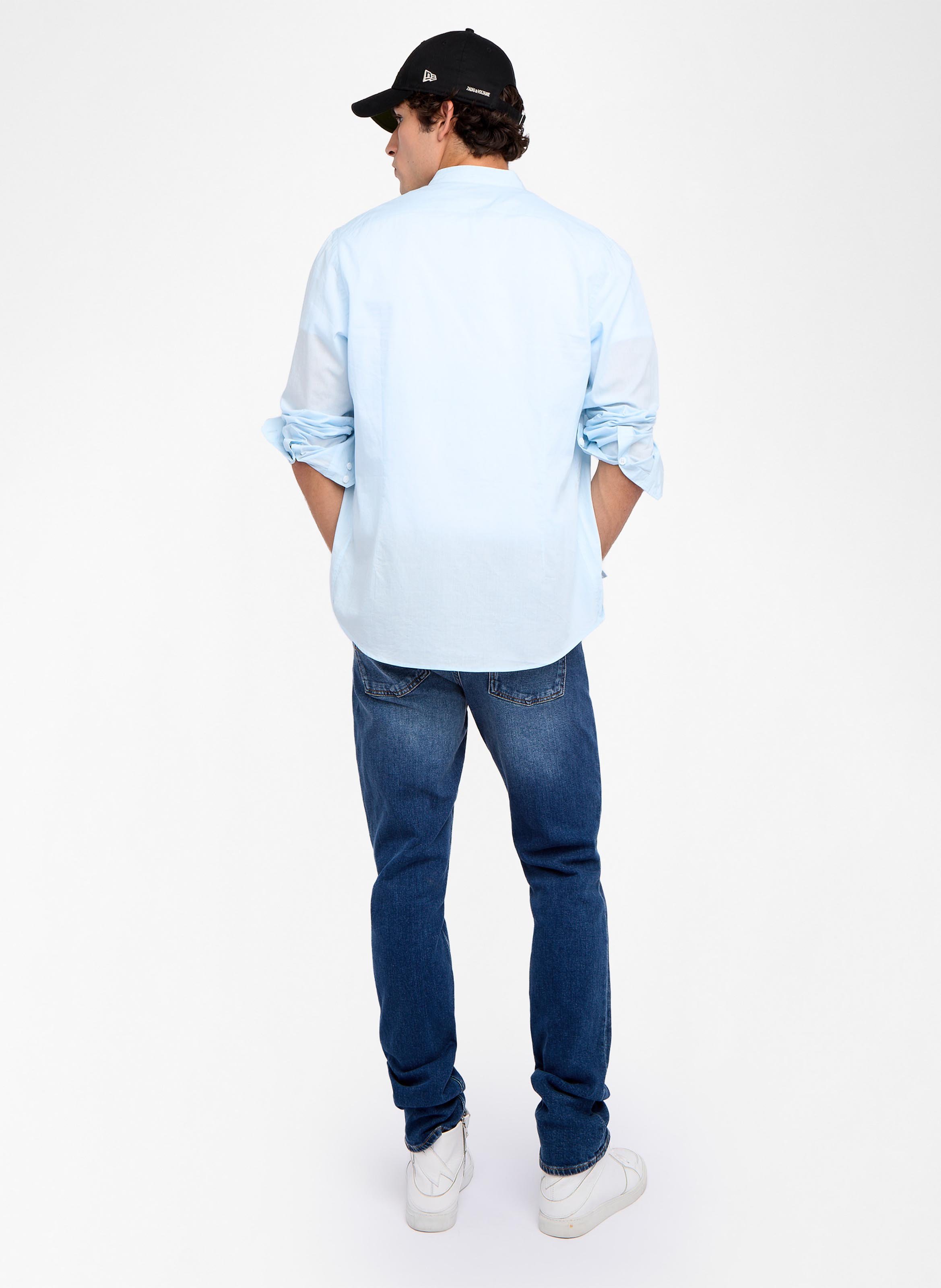 Solid straight button-up shirt ZADIG&VOLTAIRE Blue