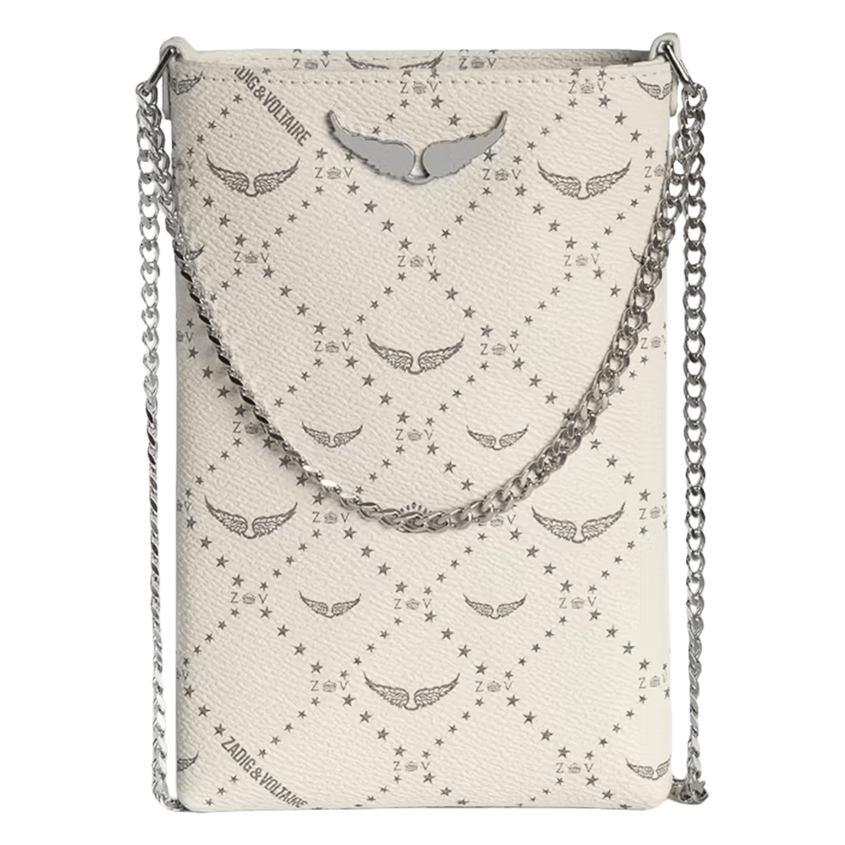 Pochette de téléphone en cuir imprimé ZADIG&VOLTAIRE Blanc