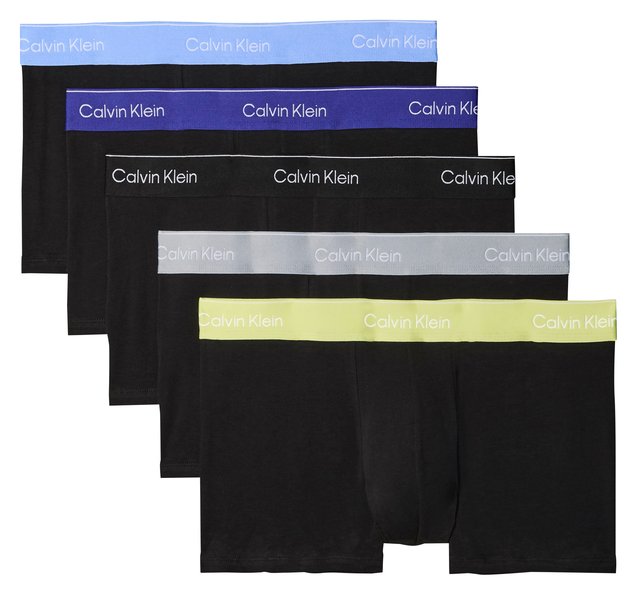 Set of 5 solid color boxer briefs in blended cotton CALVIN KLEIN UNDERWEAR Black