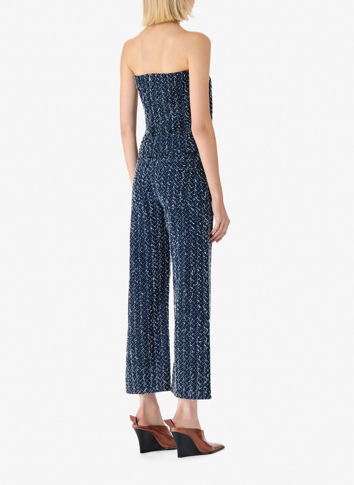 <p>Hose in 7/8-Länge aus Tweed</p> IRO Blau