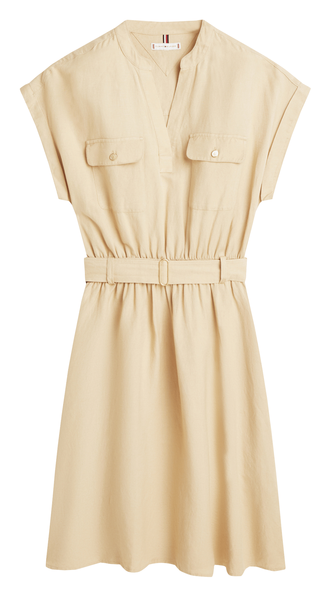 Short shirt dress with belt TOMMY HILFIGER Beige