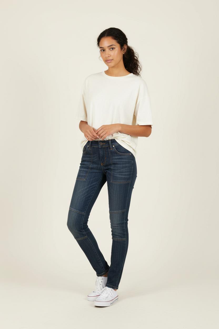 Cropped slim jeans with studs LEVI'S - Seconde main Blue