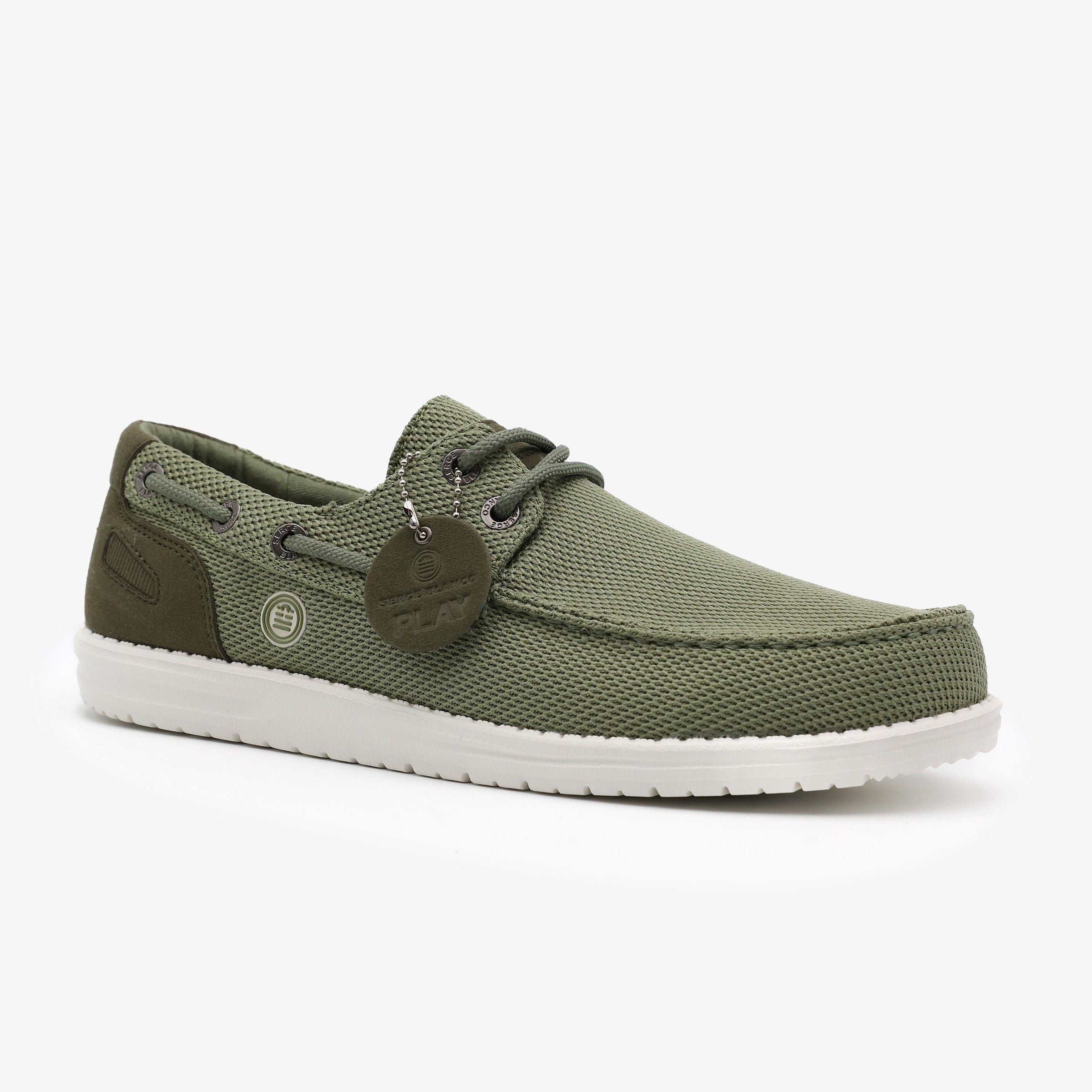Boat shoes in stretch mesh SERGE BLANCO Khaki