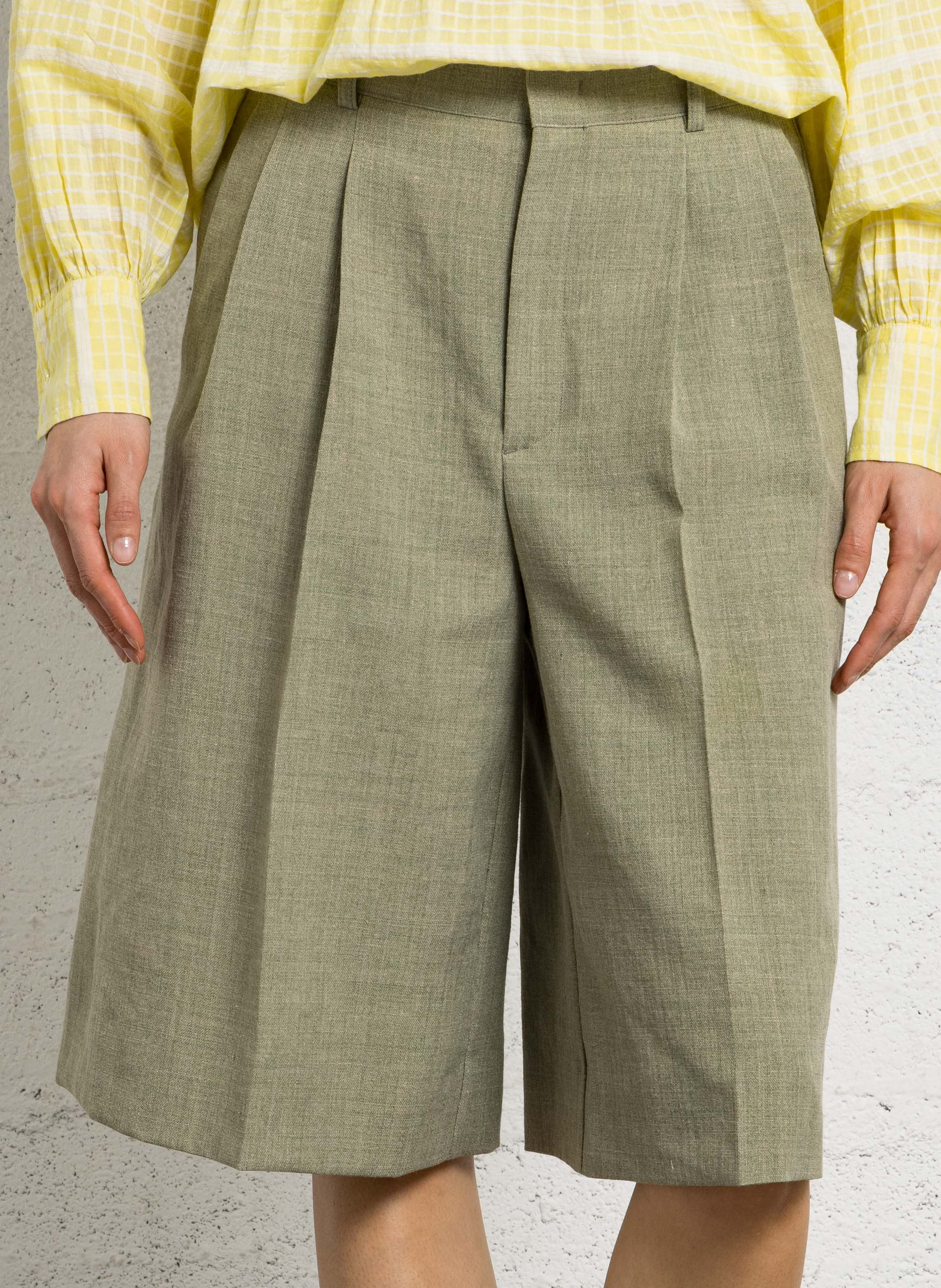 Bermuda mit hoher Taille in Übergröße aus Baumwolle SOEUR Braun