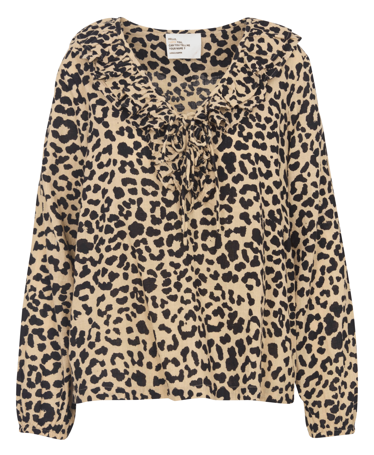 Top imprimé col v  LEON & HARPER Marron