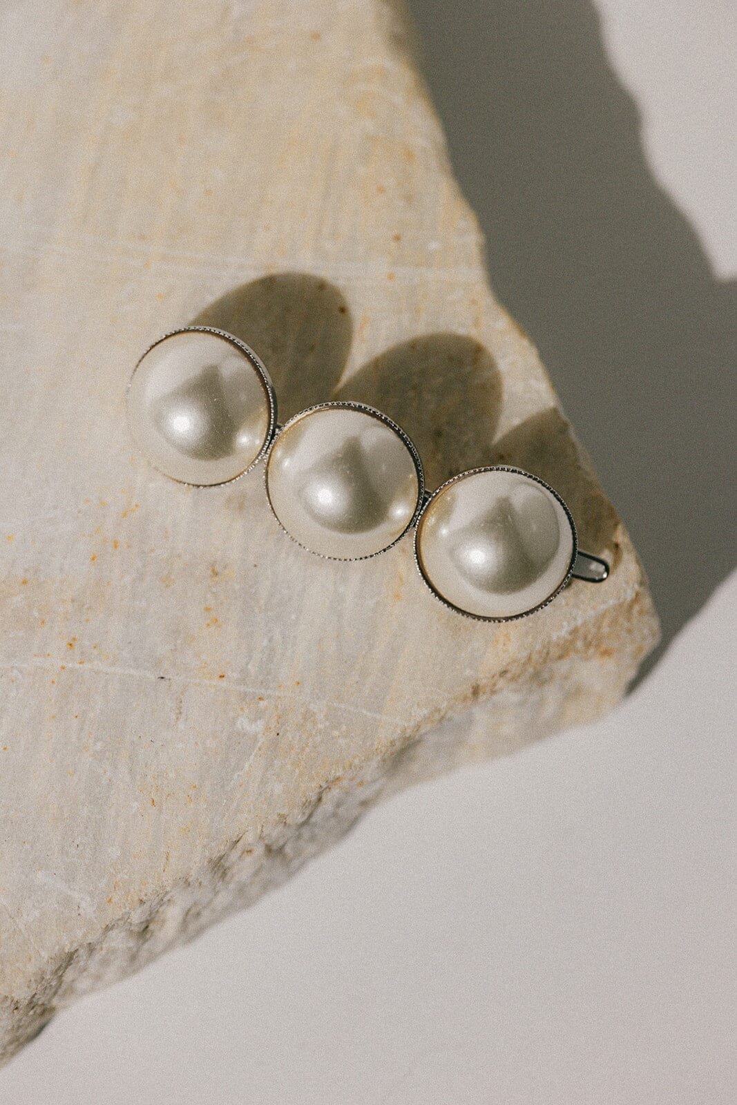 Maxi gold plated bead barrette MONSIEUR SIMONE Silver