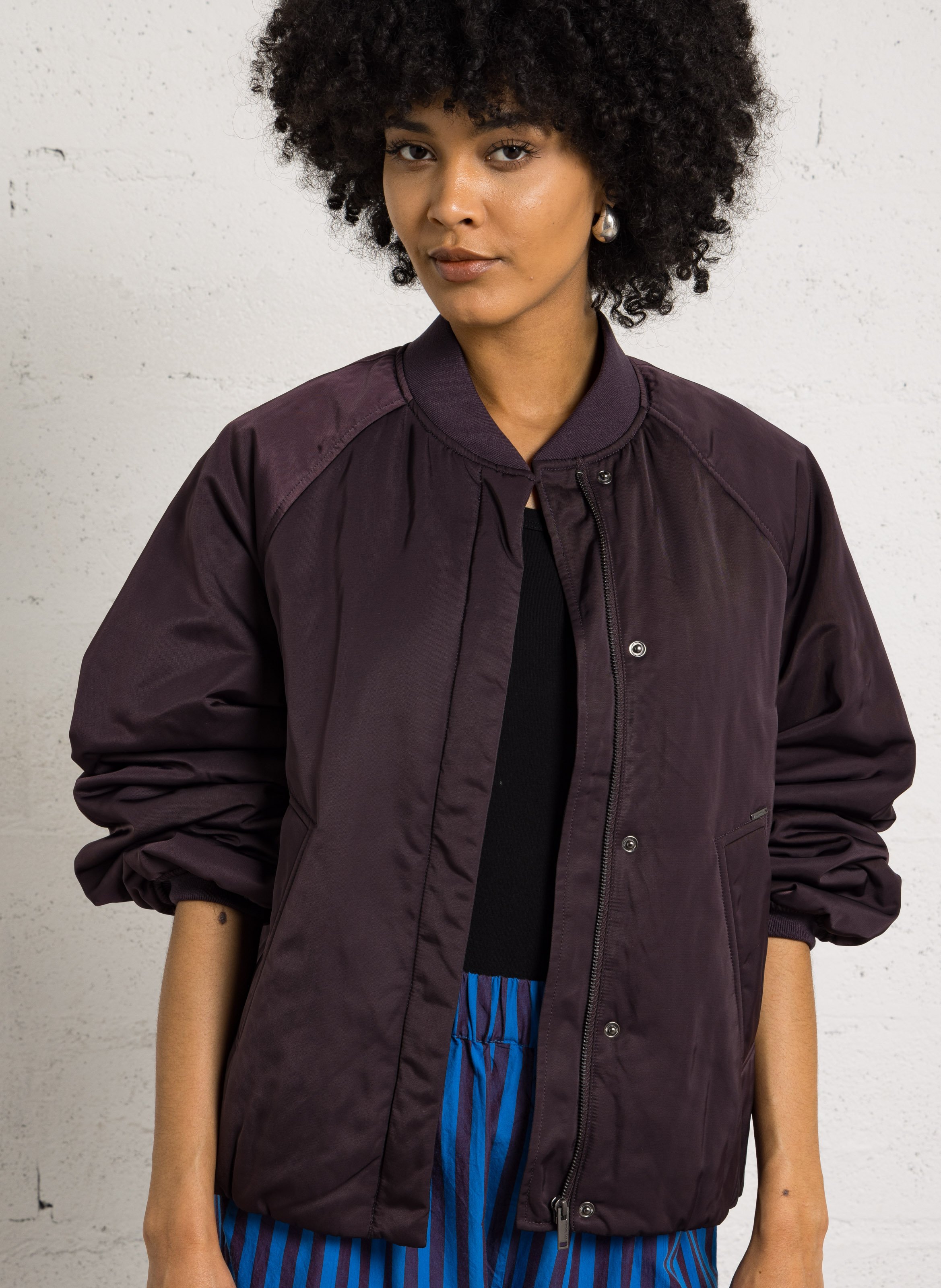 Oversized solid color long-sleeve jacket IKKS Purple