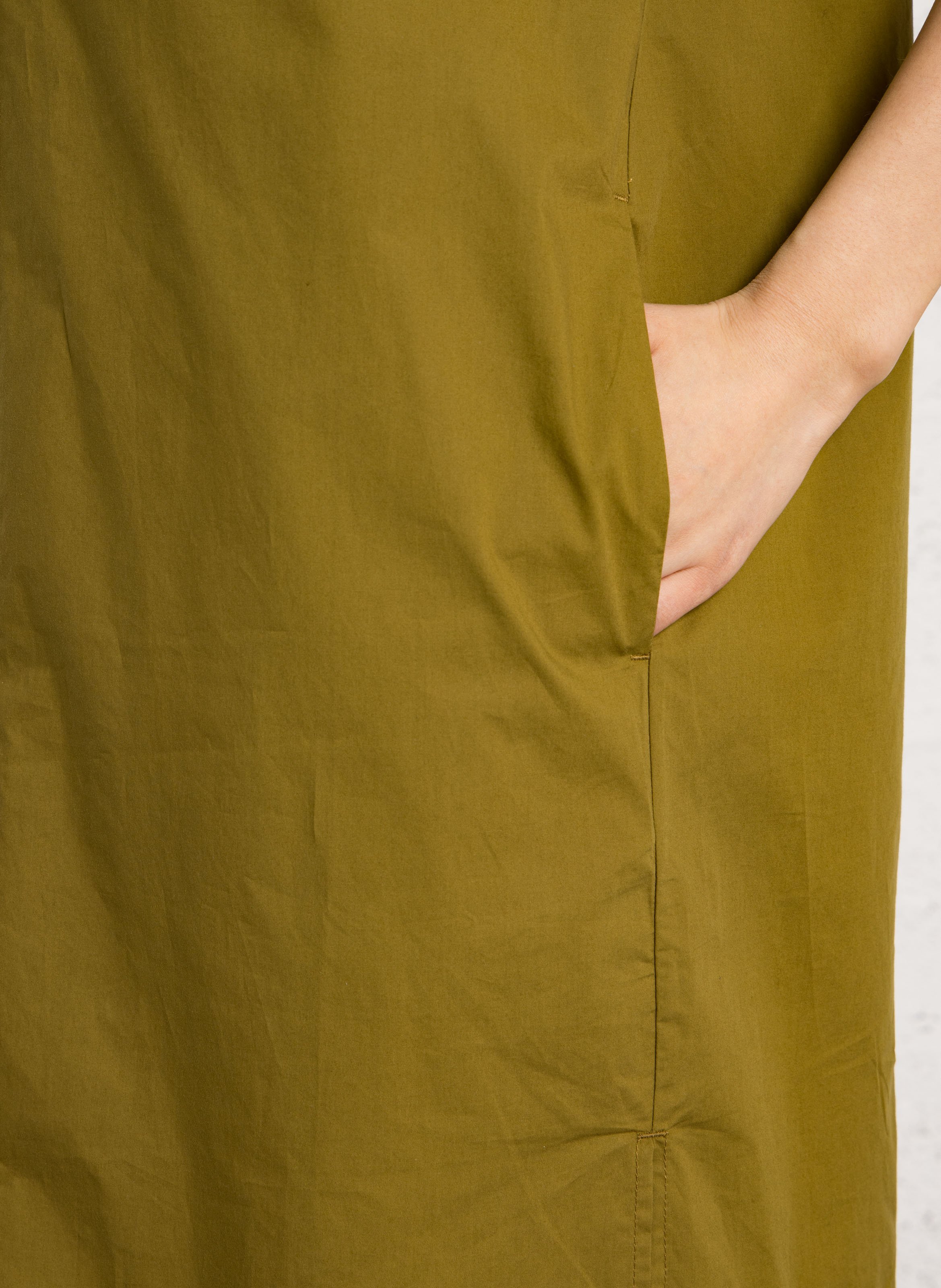 Organic cotton round neck midi dress SOEUR Green