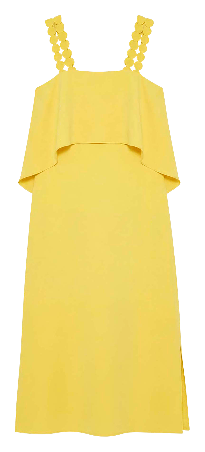 Cotton midi dress with square collar TARA JARMON Yellow