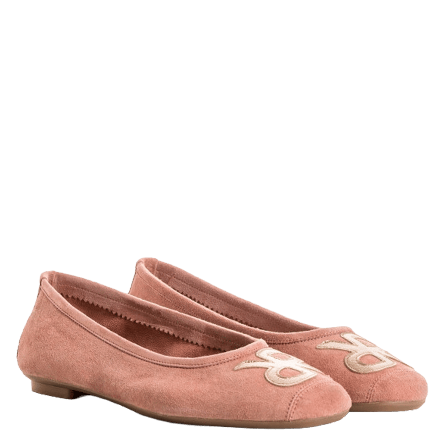 Ballerines en cuir velours REQINS Rose