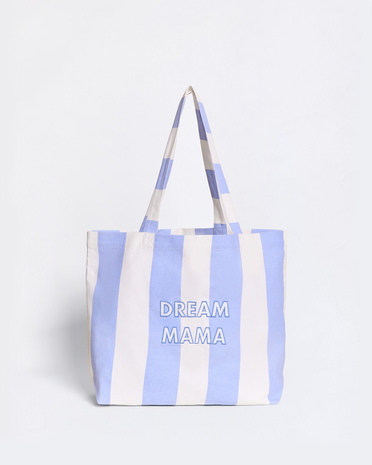 Embroidered Striped Tote Bag Dream Mama EMOI EMOI Blue