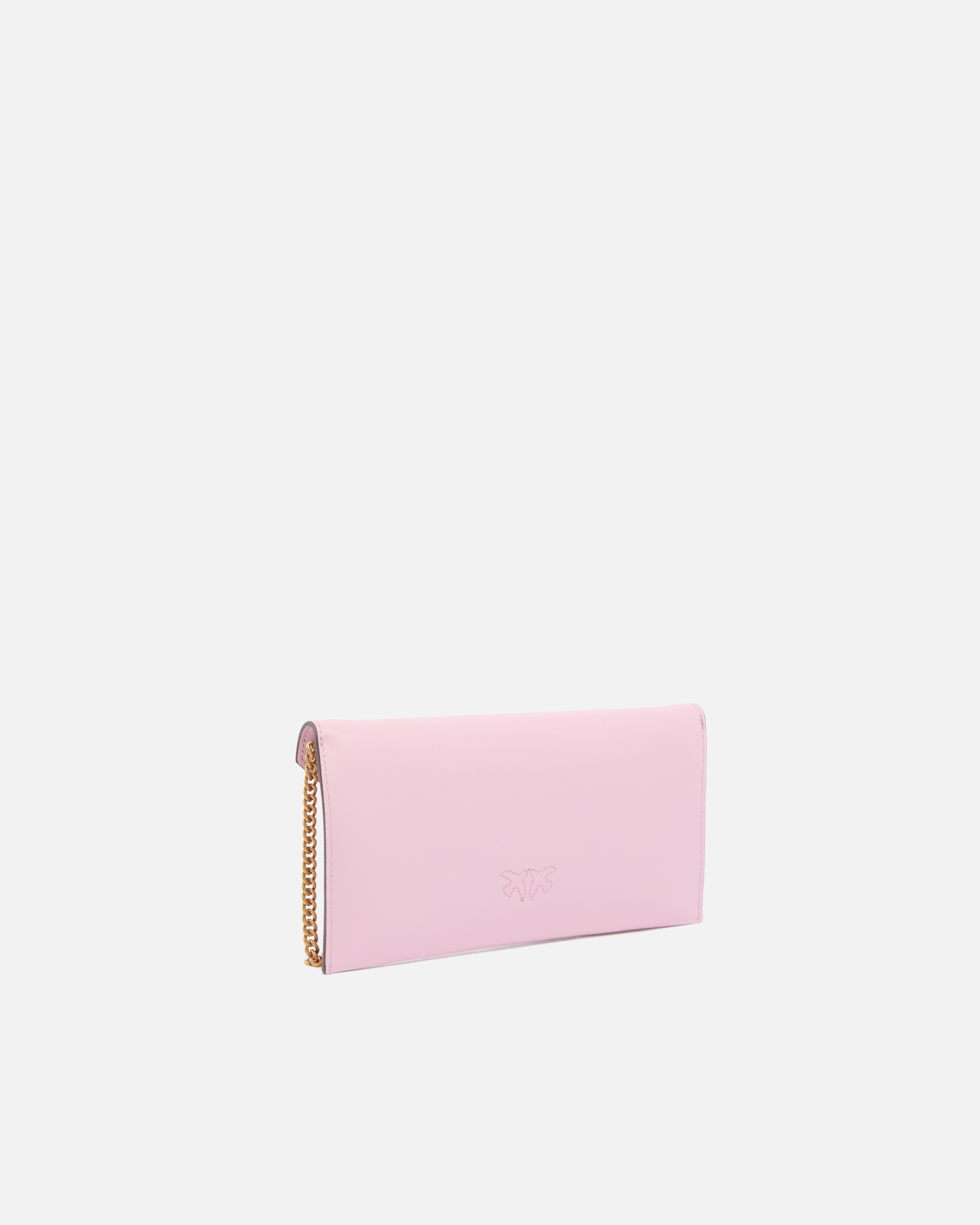 Small envelope clutch in smooth leather with love birds logo PINKO Pink