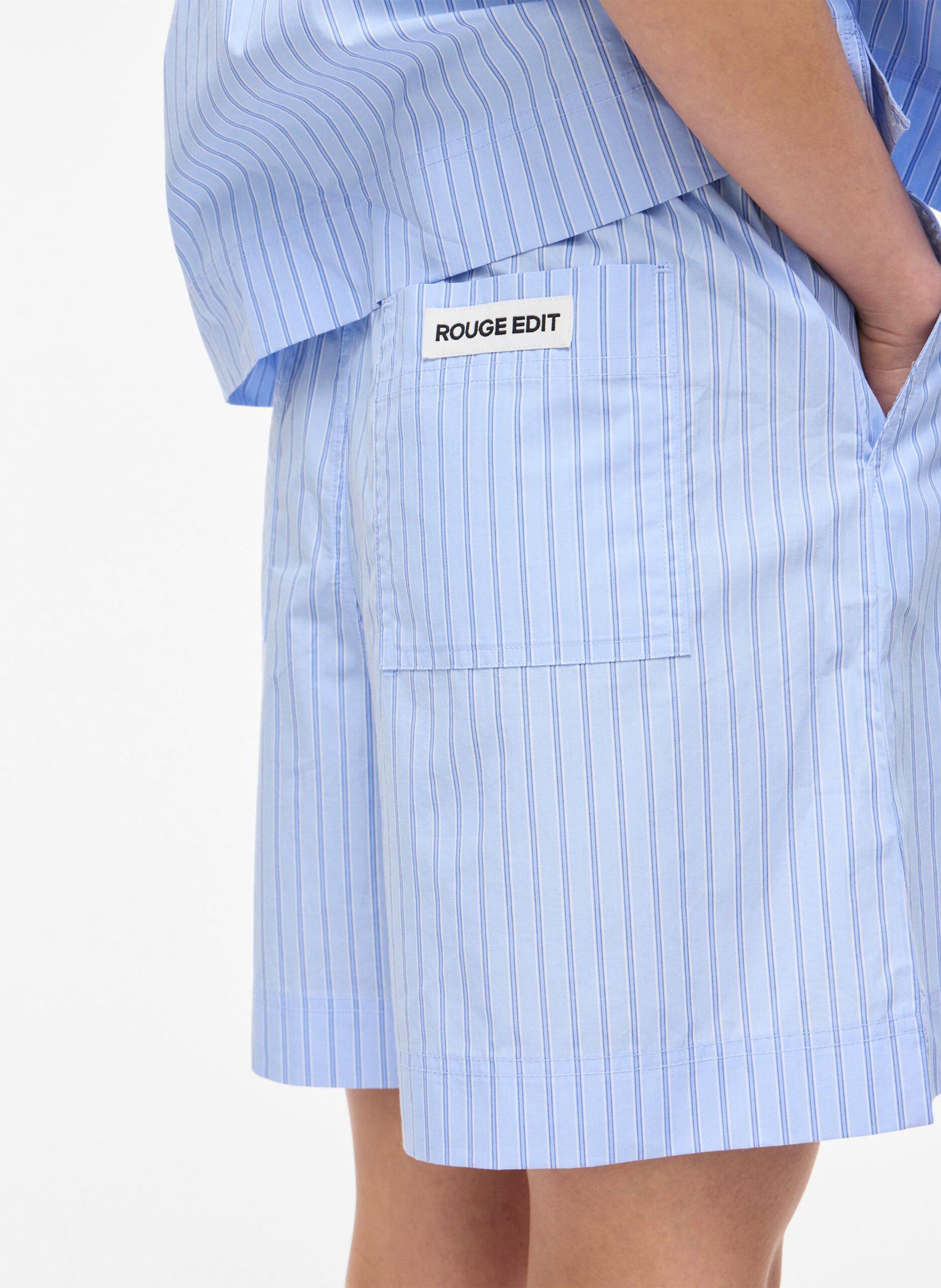 Short large en coton ROUGE EDIT Bleu