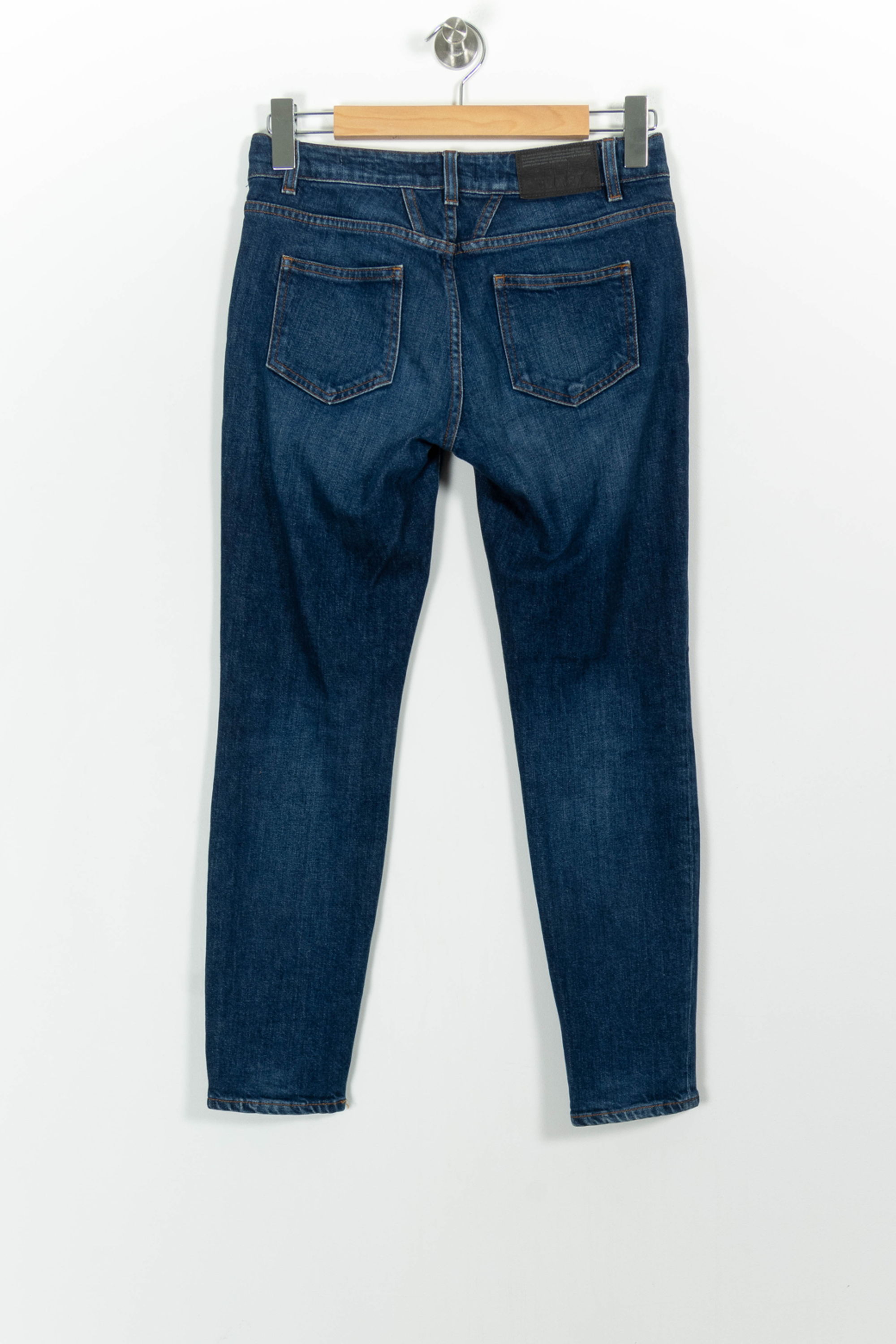 Cropped slim jeans with studs CLOSED - Seconde Main Blue