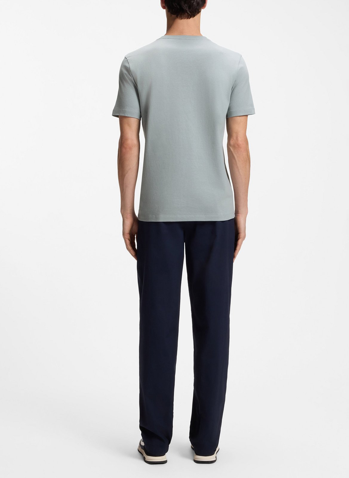 Short-sleeved round-neck cotton T-shirt | Silver BOSS Men