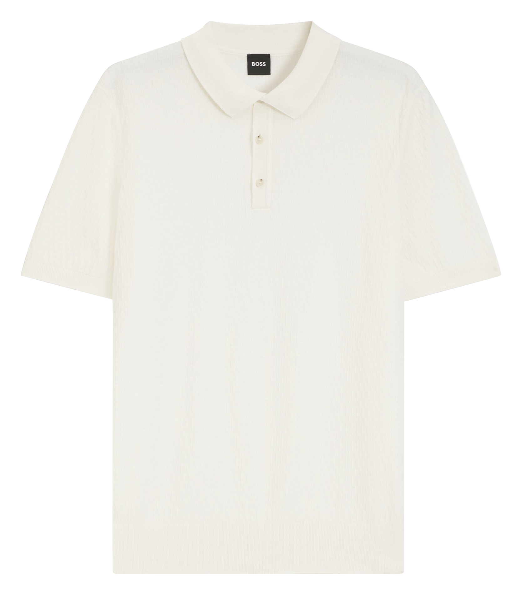 Straight cotton-blend polo shirt BOSS Beige