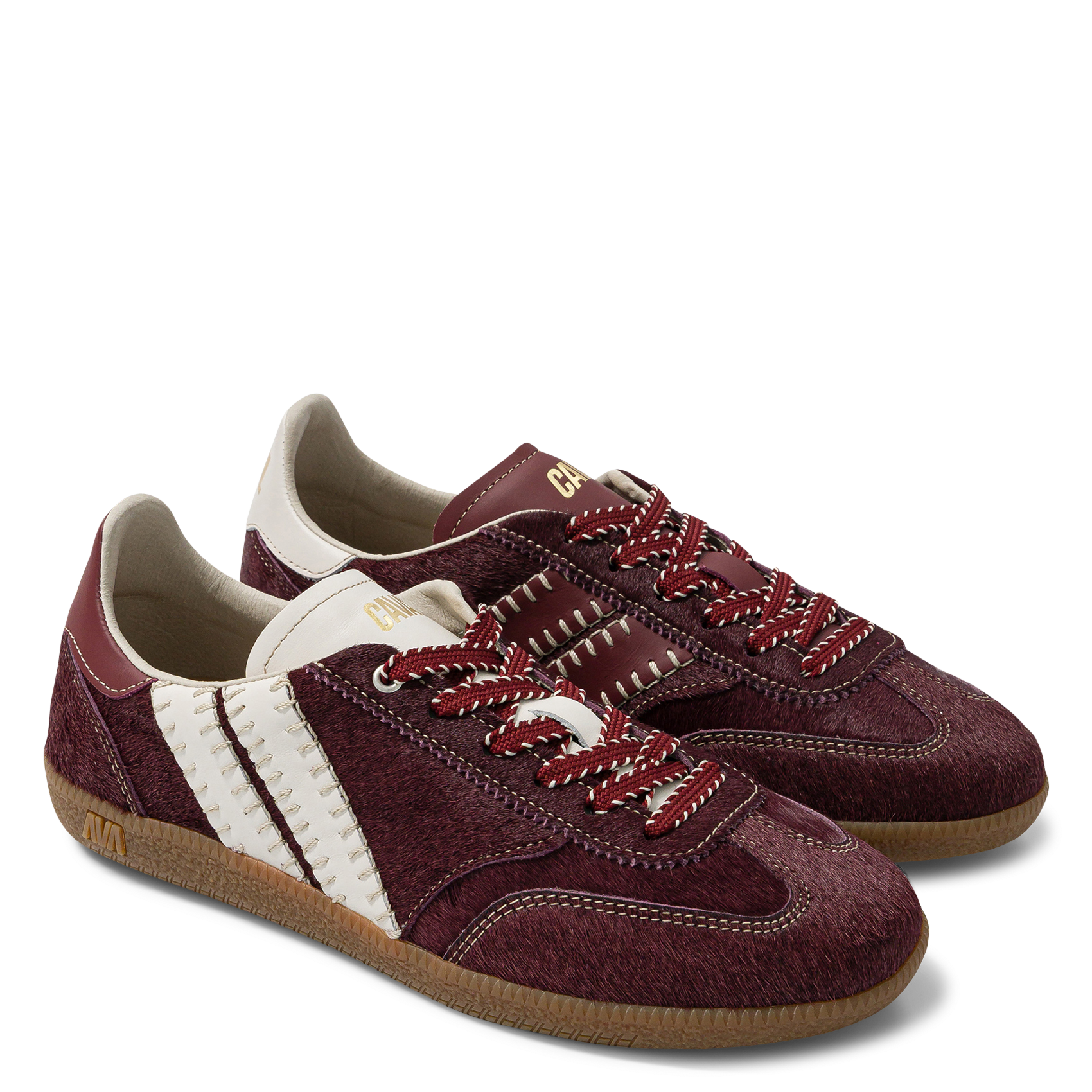 Baskets basses en cuir pony CAVAL Marron
