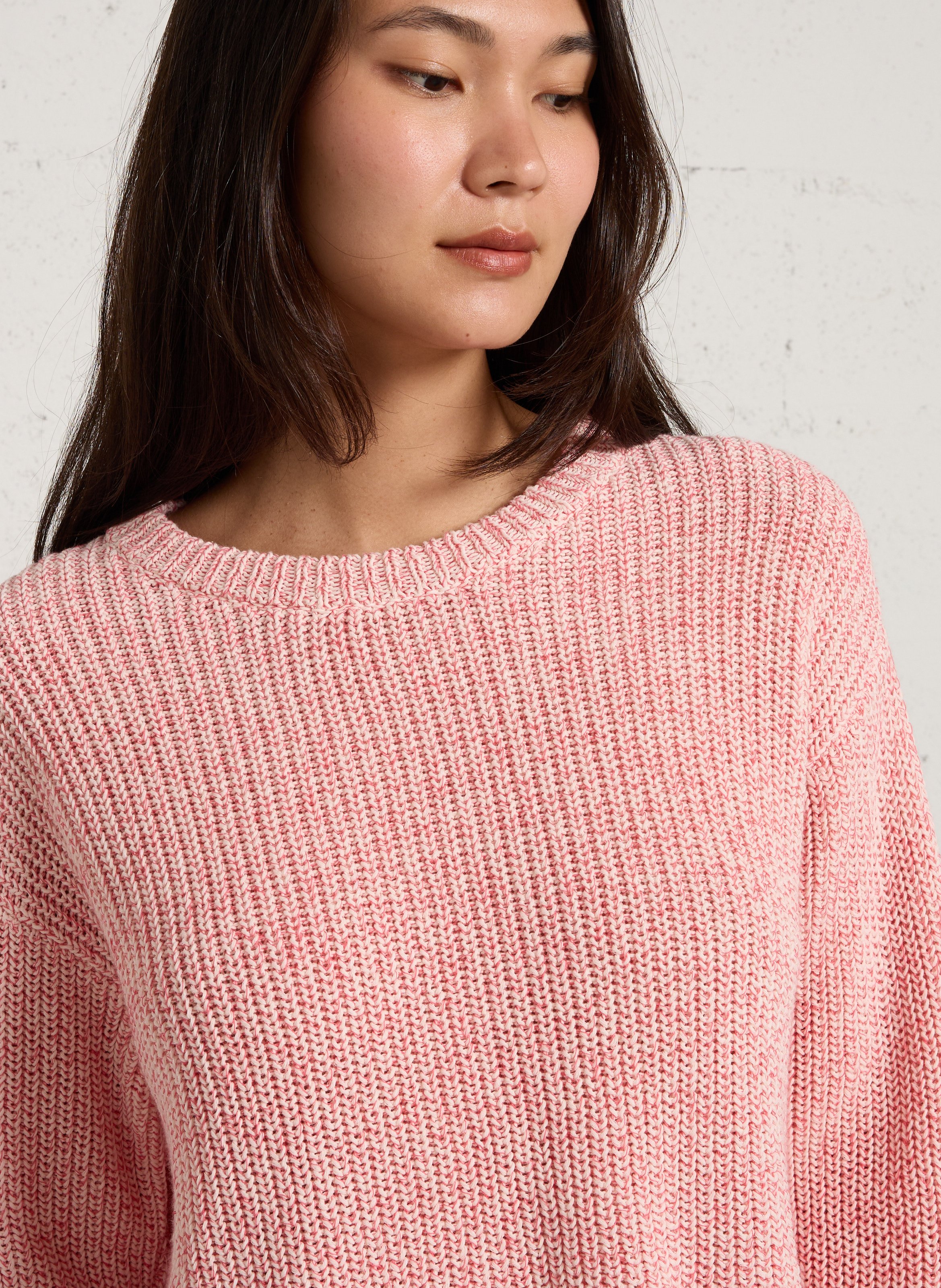 Pull droit col rond en coton bio AMERICAN VINTAGE Rose