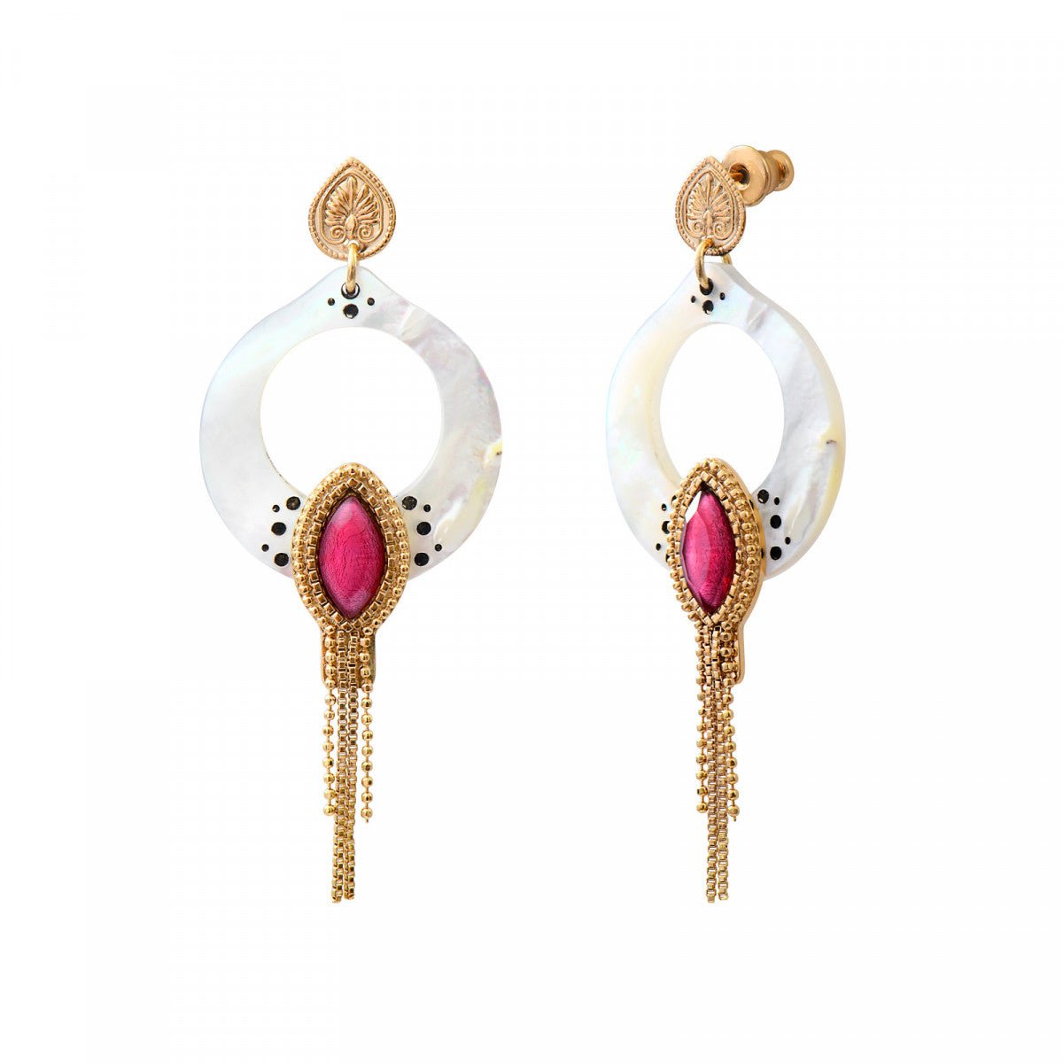 Long pierced earrings SATELLITE PARIS White