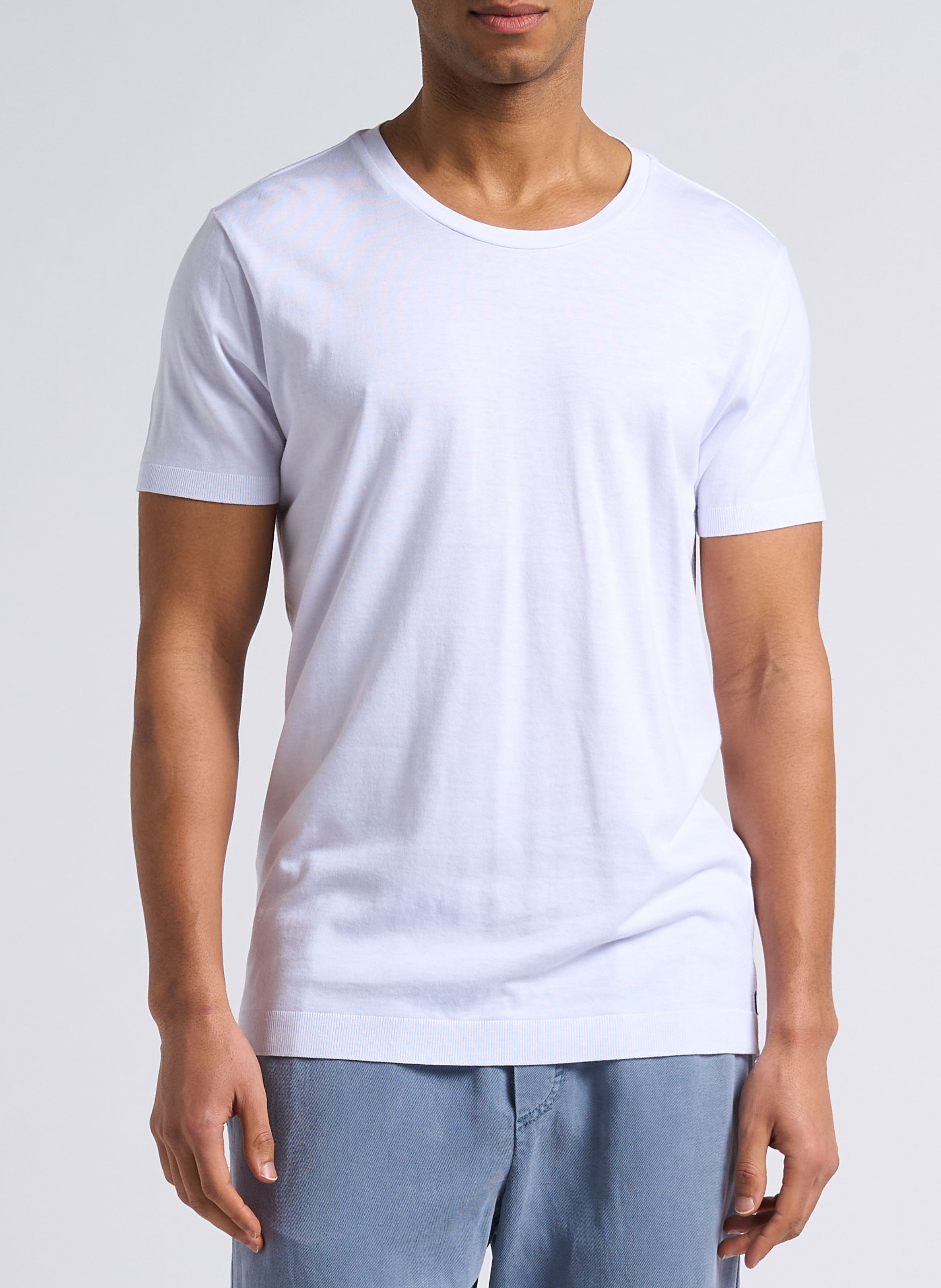 Round-neck cotton-blend T-shirt IKKS White