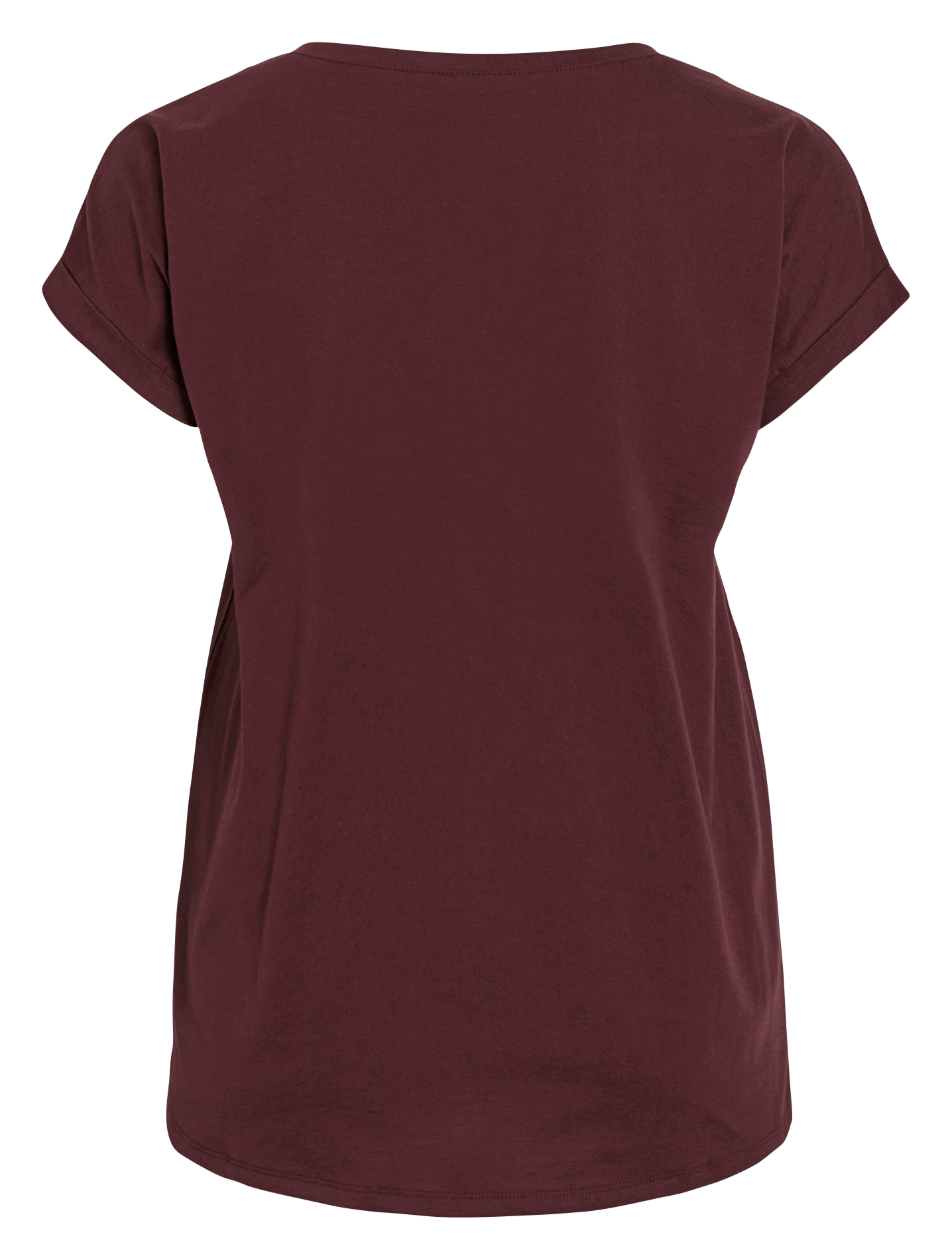 T-shirt van katoenmix met ronde hals VILA Bruin