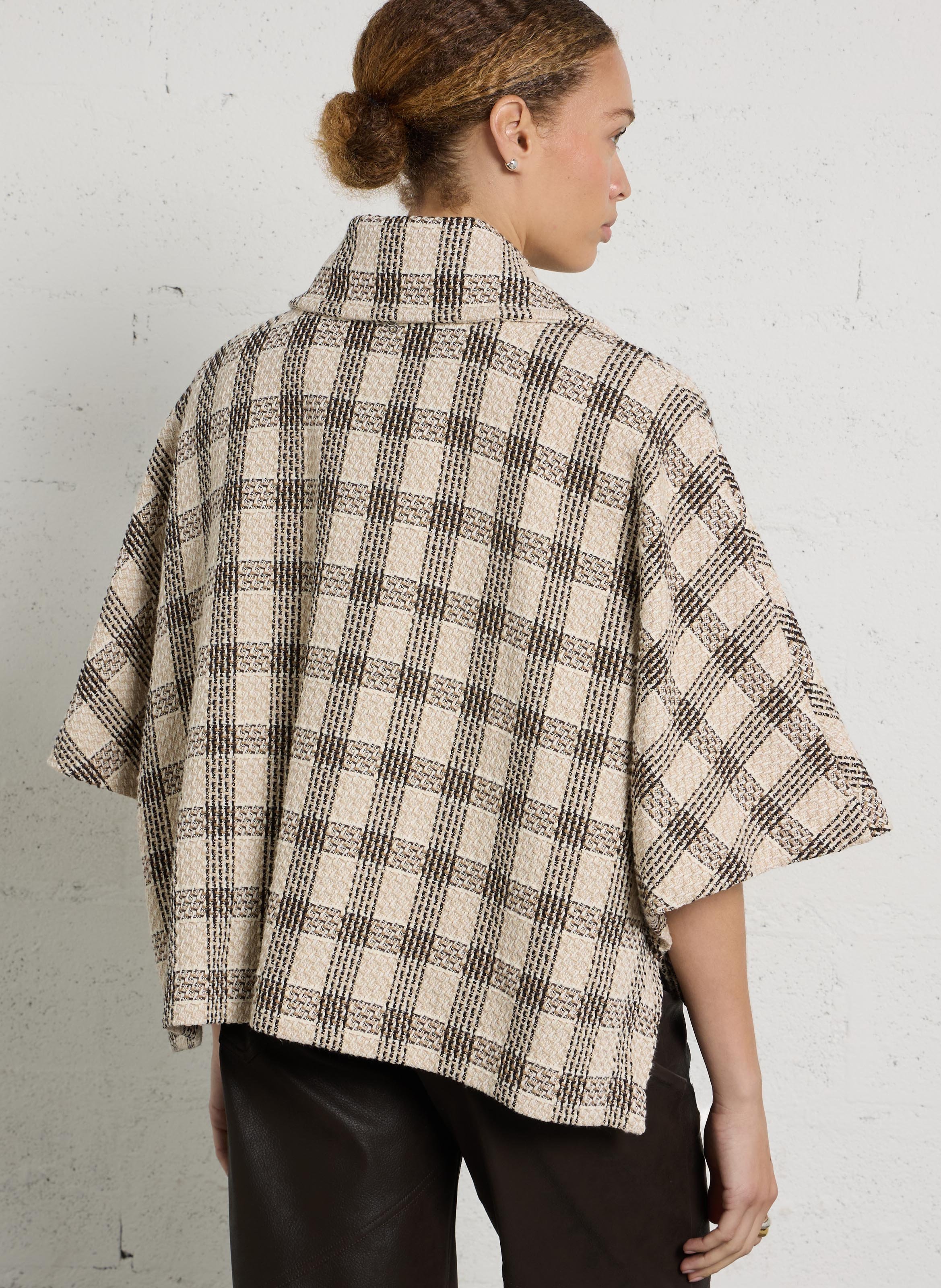 Printed cape-style jacket PLEASE Beige