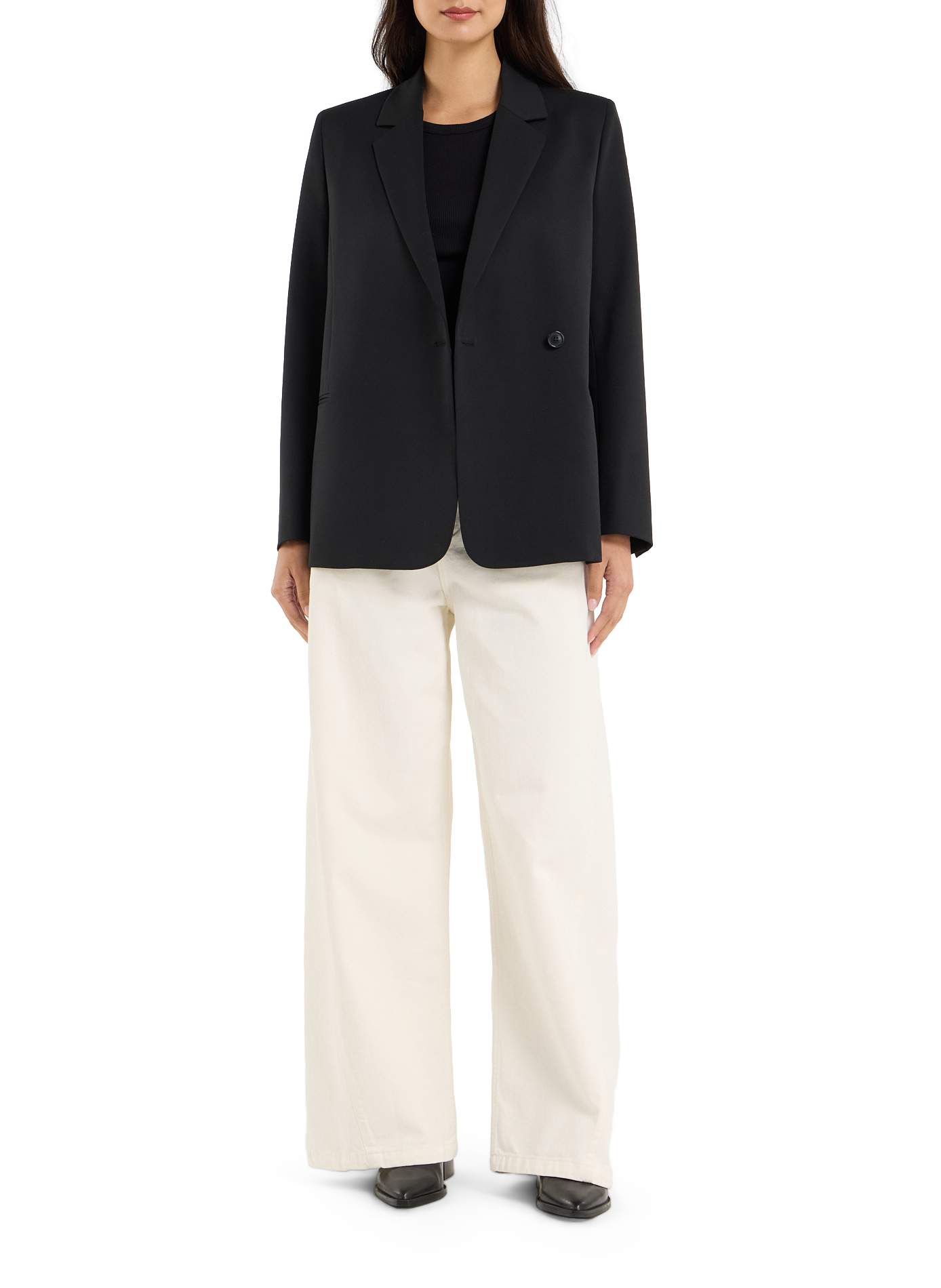 Shoulder-padded blazer waela waela SAISON 1865 Black