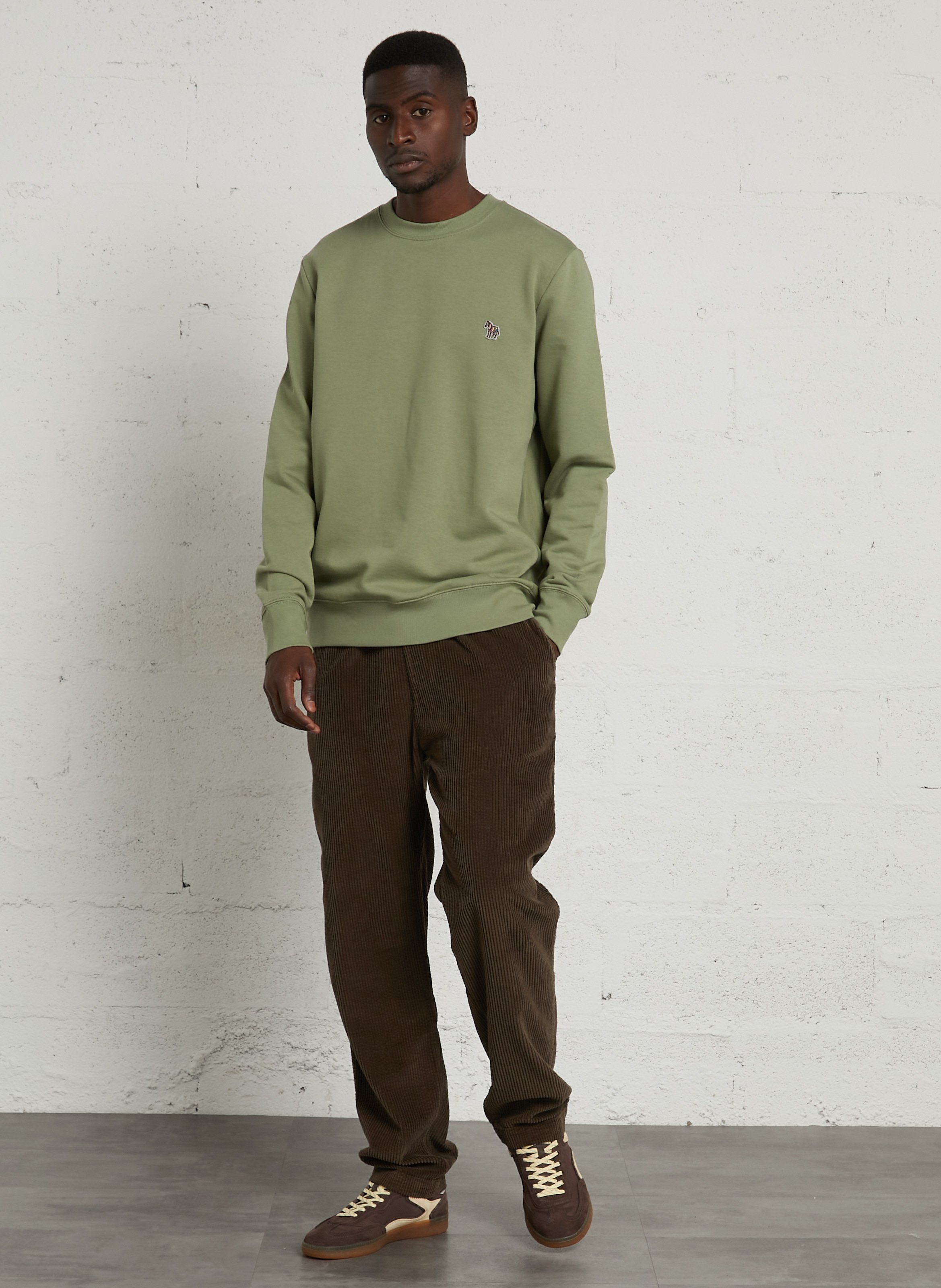 Pantalon droit en coton HARTFORD Marron